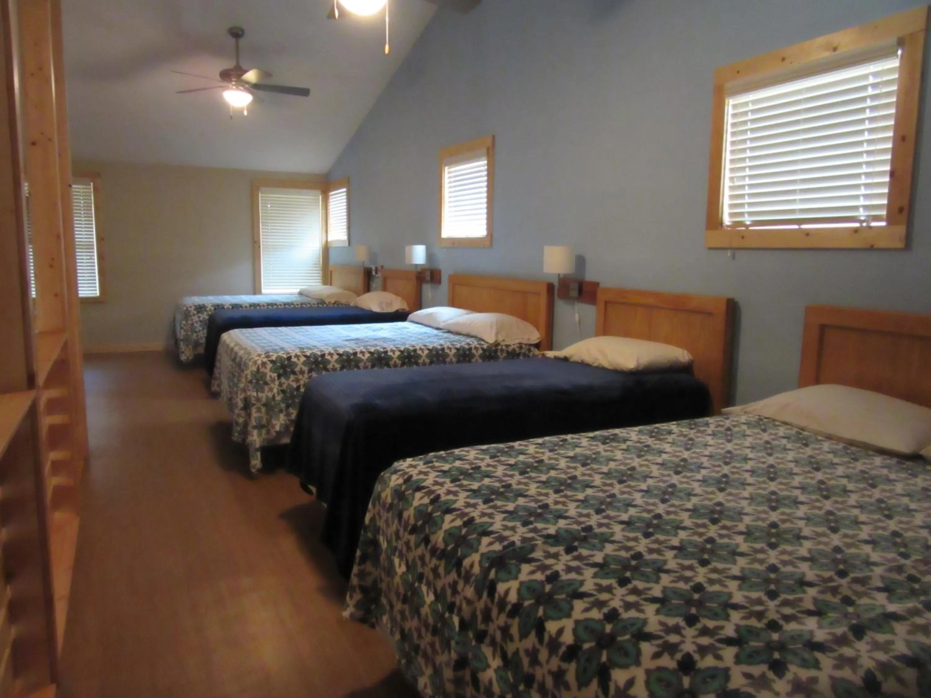 Bed in Seven Bluff Cabins