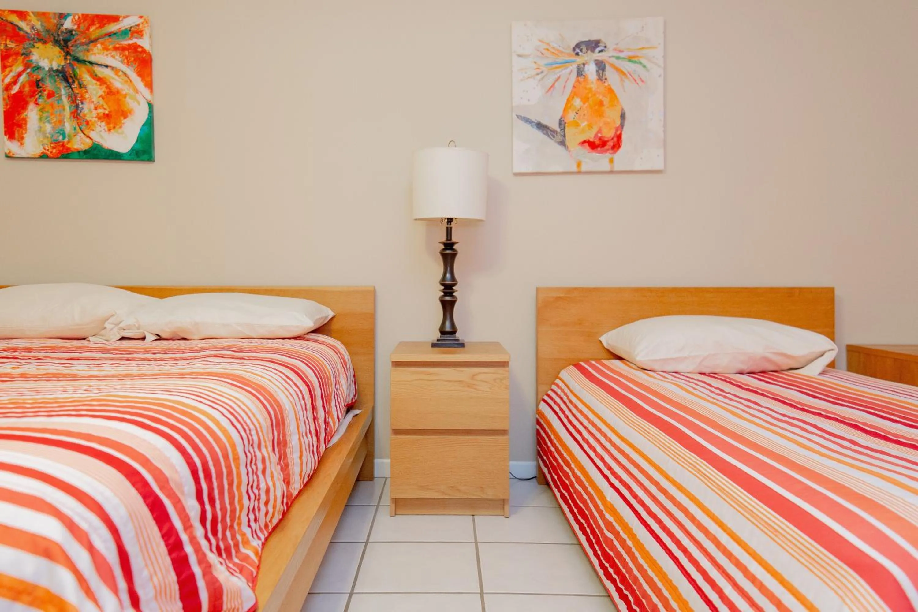 Bed in Seven Bluff Cabins