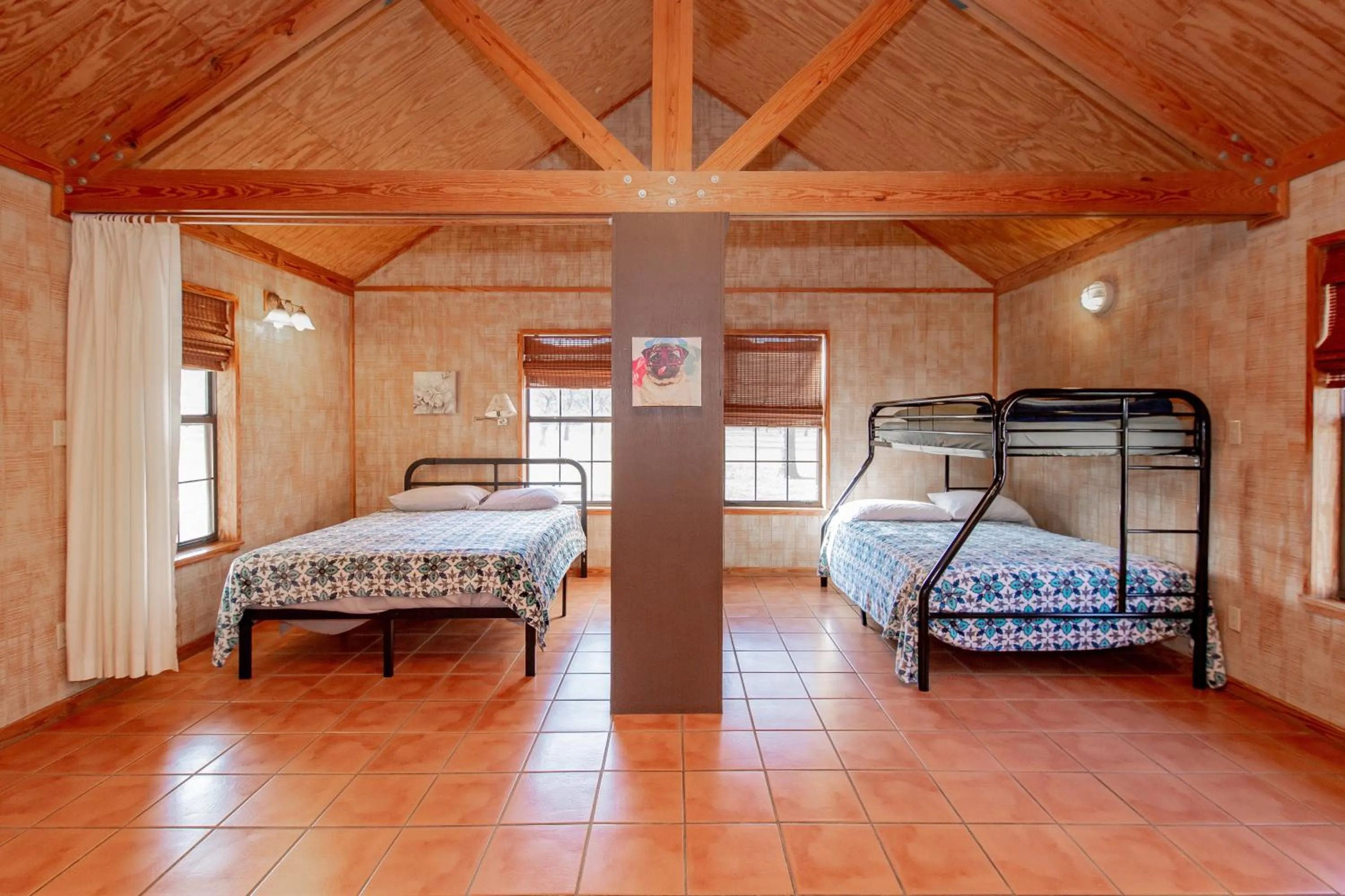 Bed in Seven Bluff Cabins