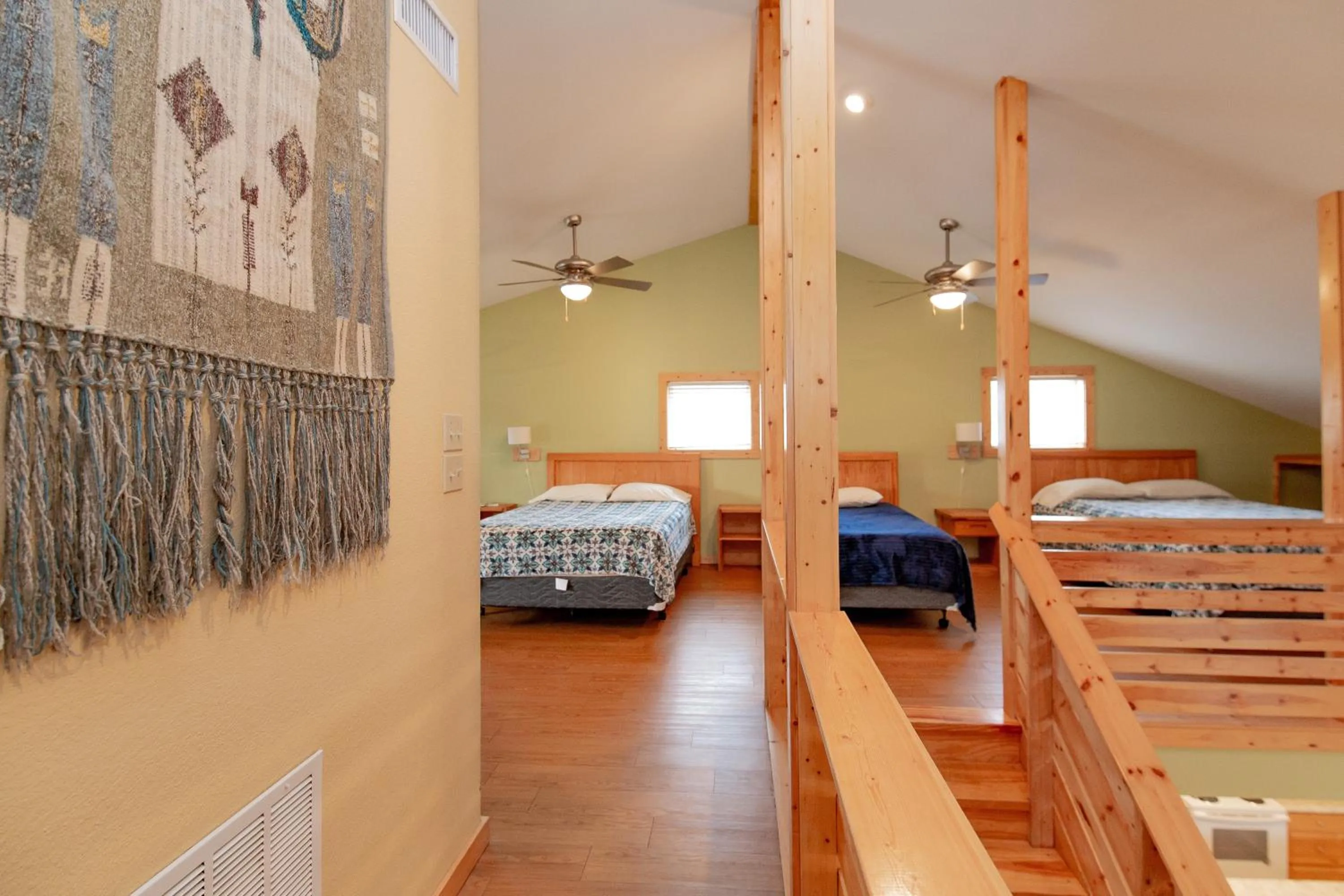 Bed in Seven Bluff Cabins