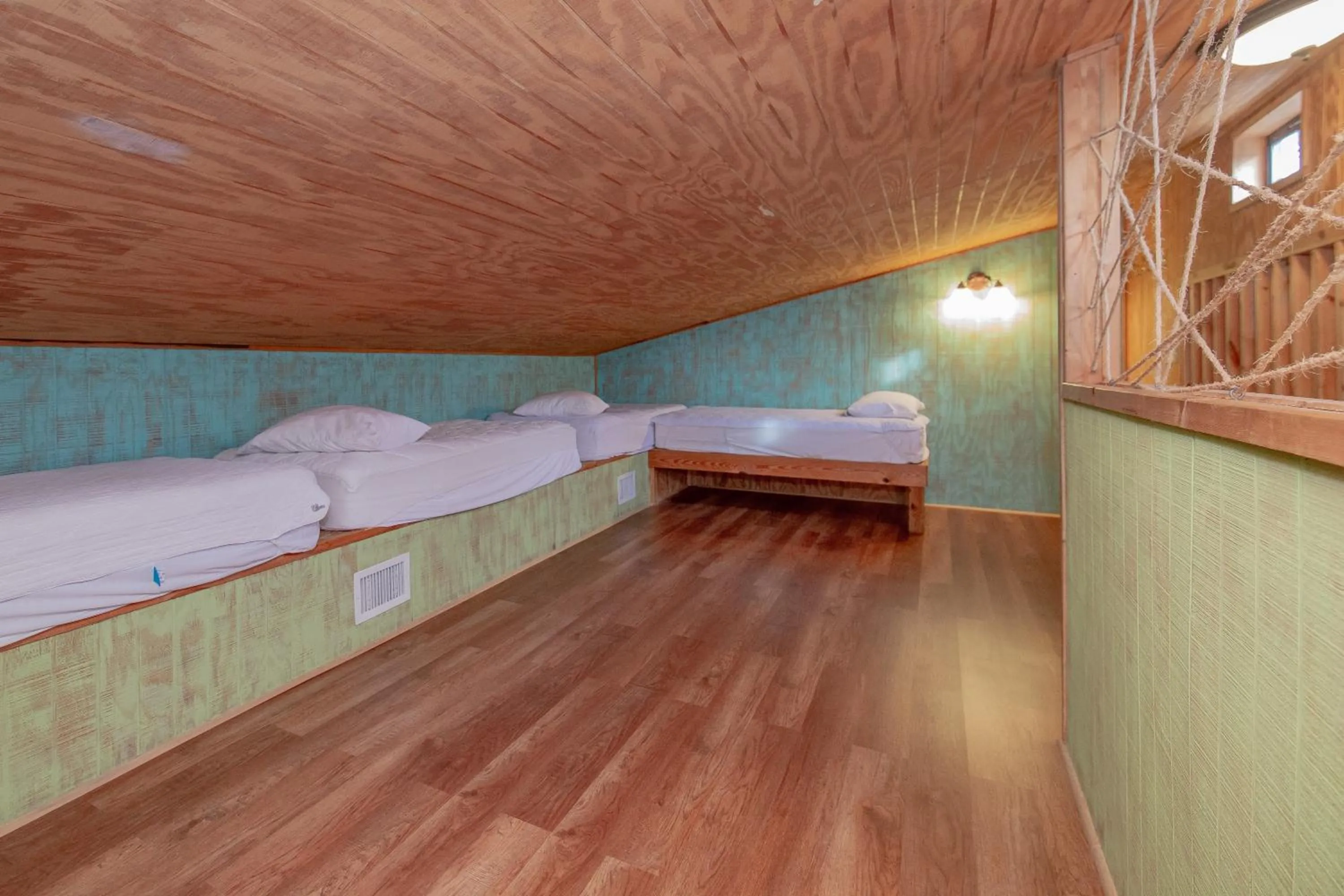Bed in Seven Bluff Cabins