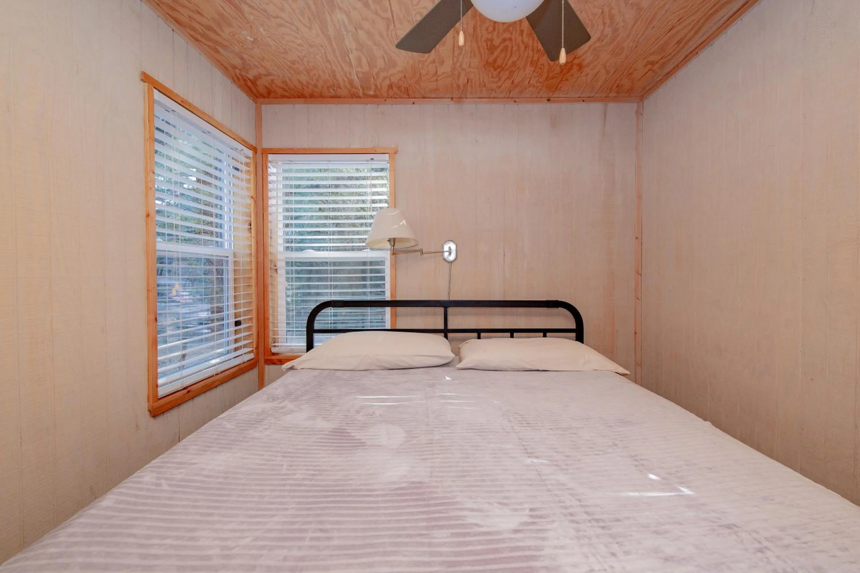 Bed in Seven Bluff Cabins