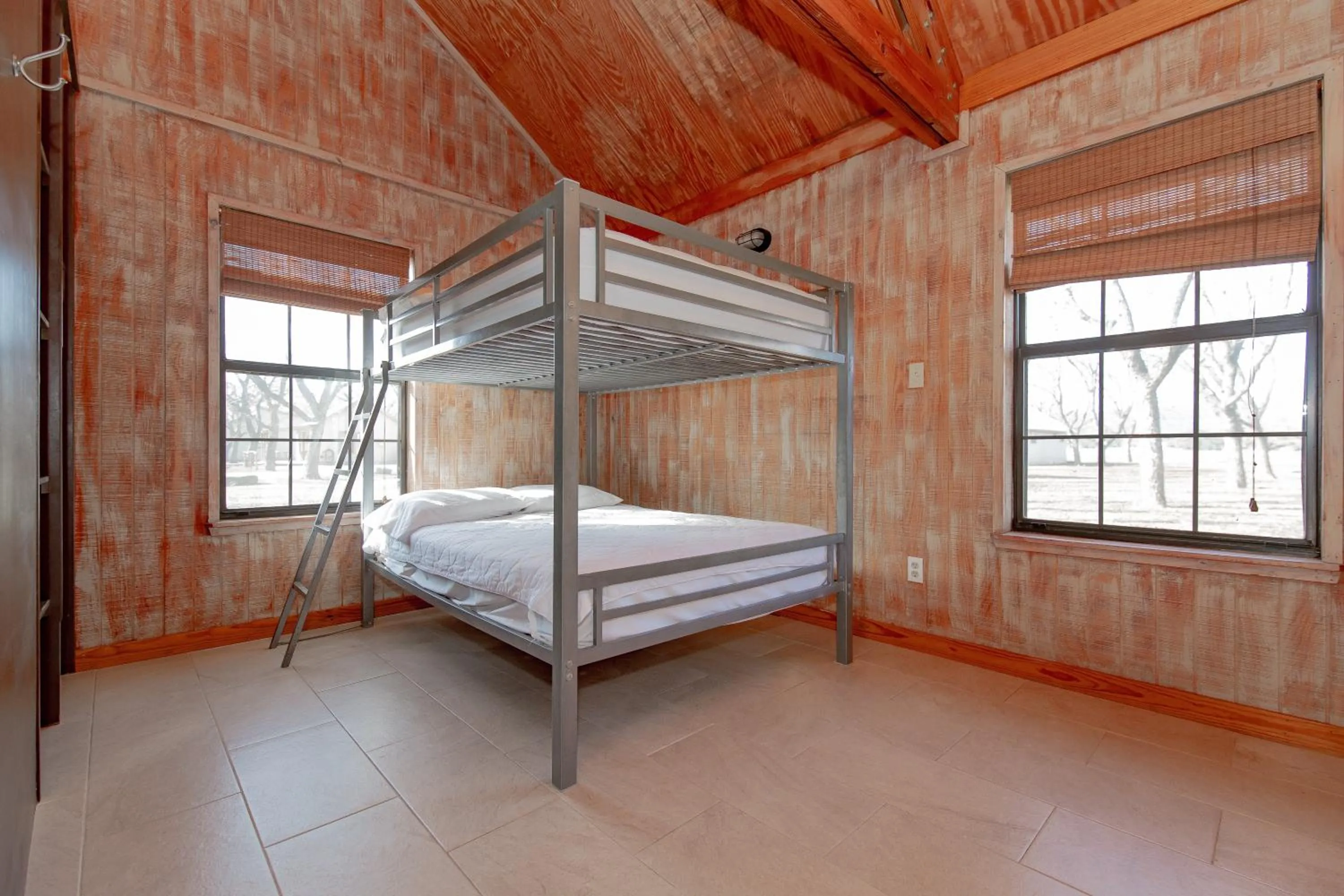 Bed in Seven Bluff Cabins