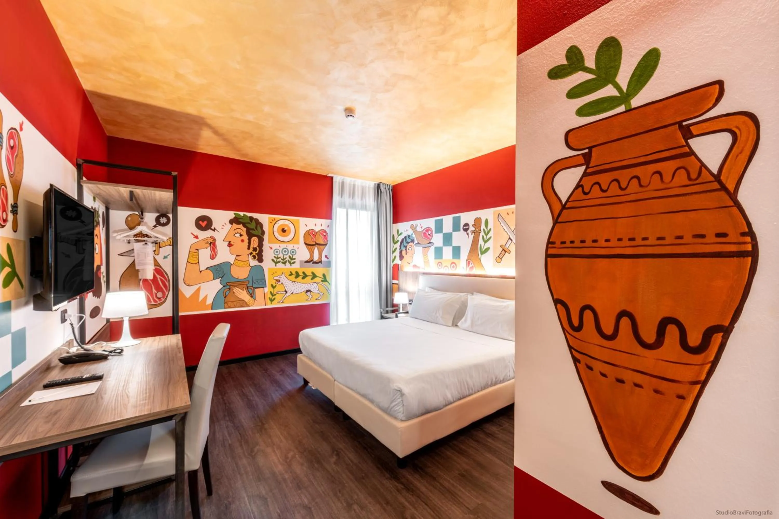 Bed in Muraless Art Hotel - WorldHotels Crafted