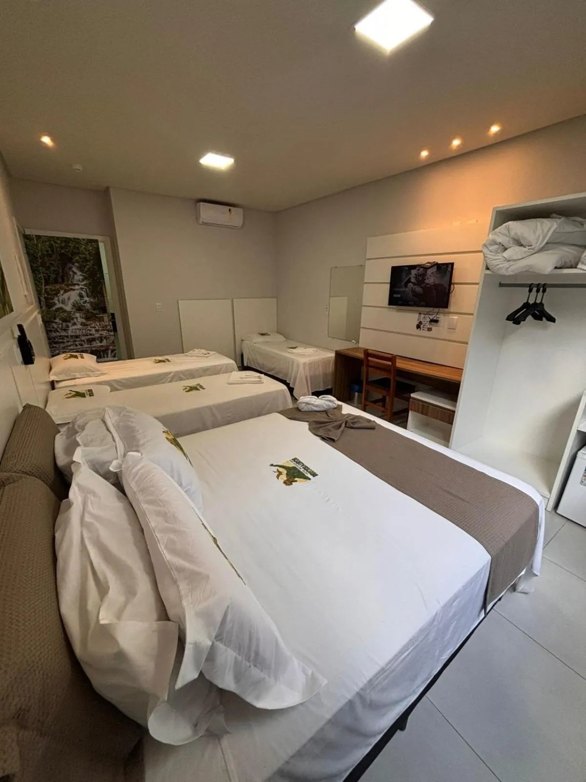 Bed in Hotel Recanto dos Dinossauros