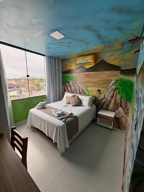 Bed in Hotel Recanto dos Dinossauros