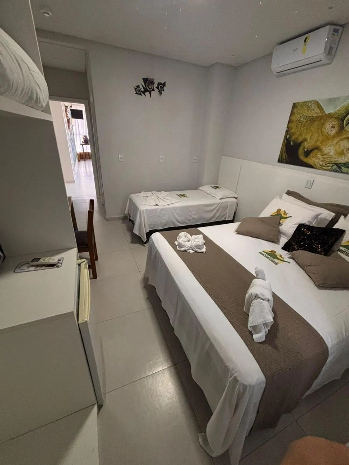 Bed in Hotel Recanto dos Dinossauros