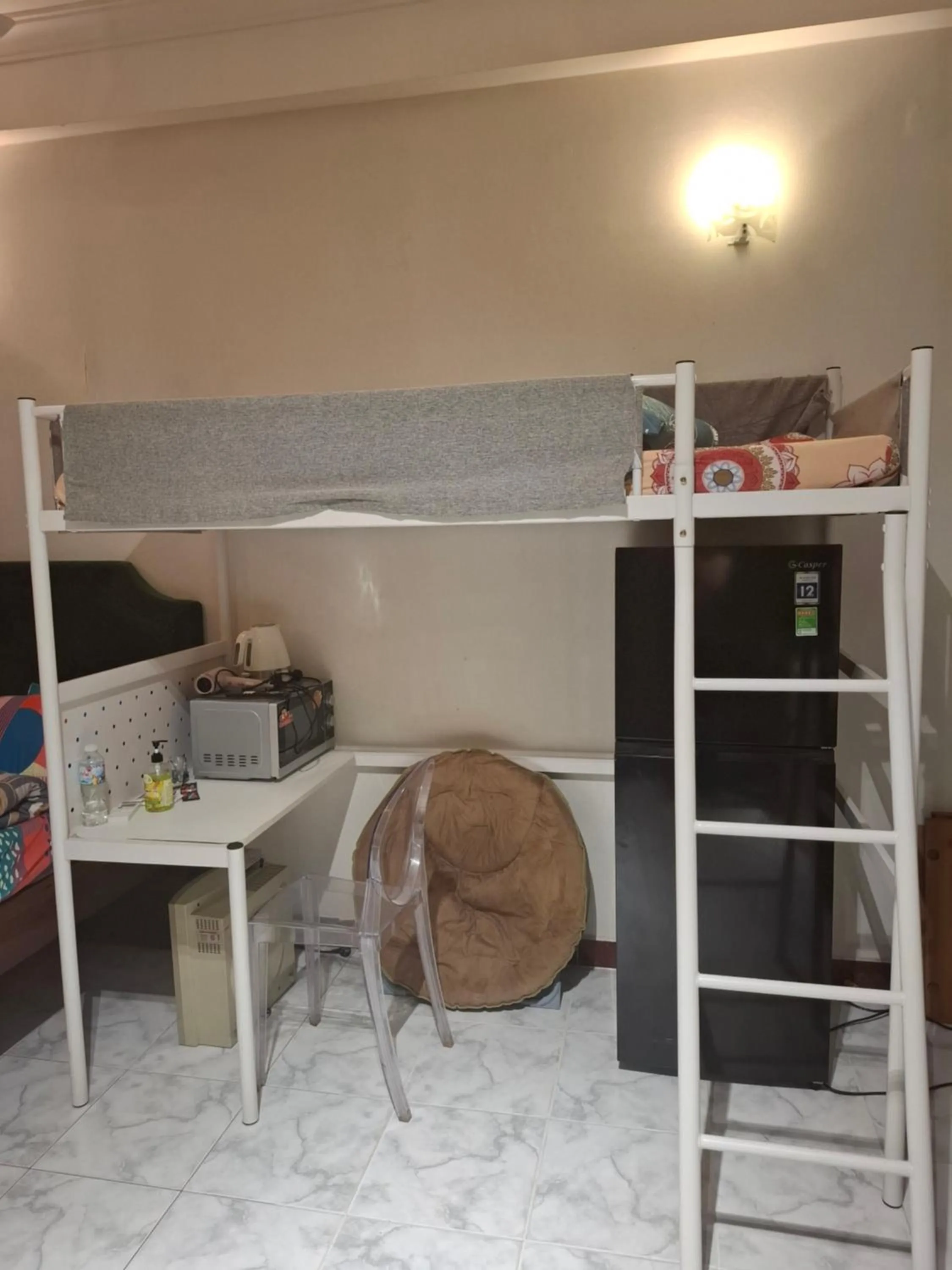 Kitchen or kitchenette, Bed in Homestay Hostel Apartment Minh Lộc