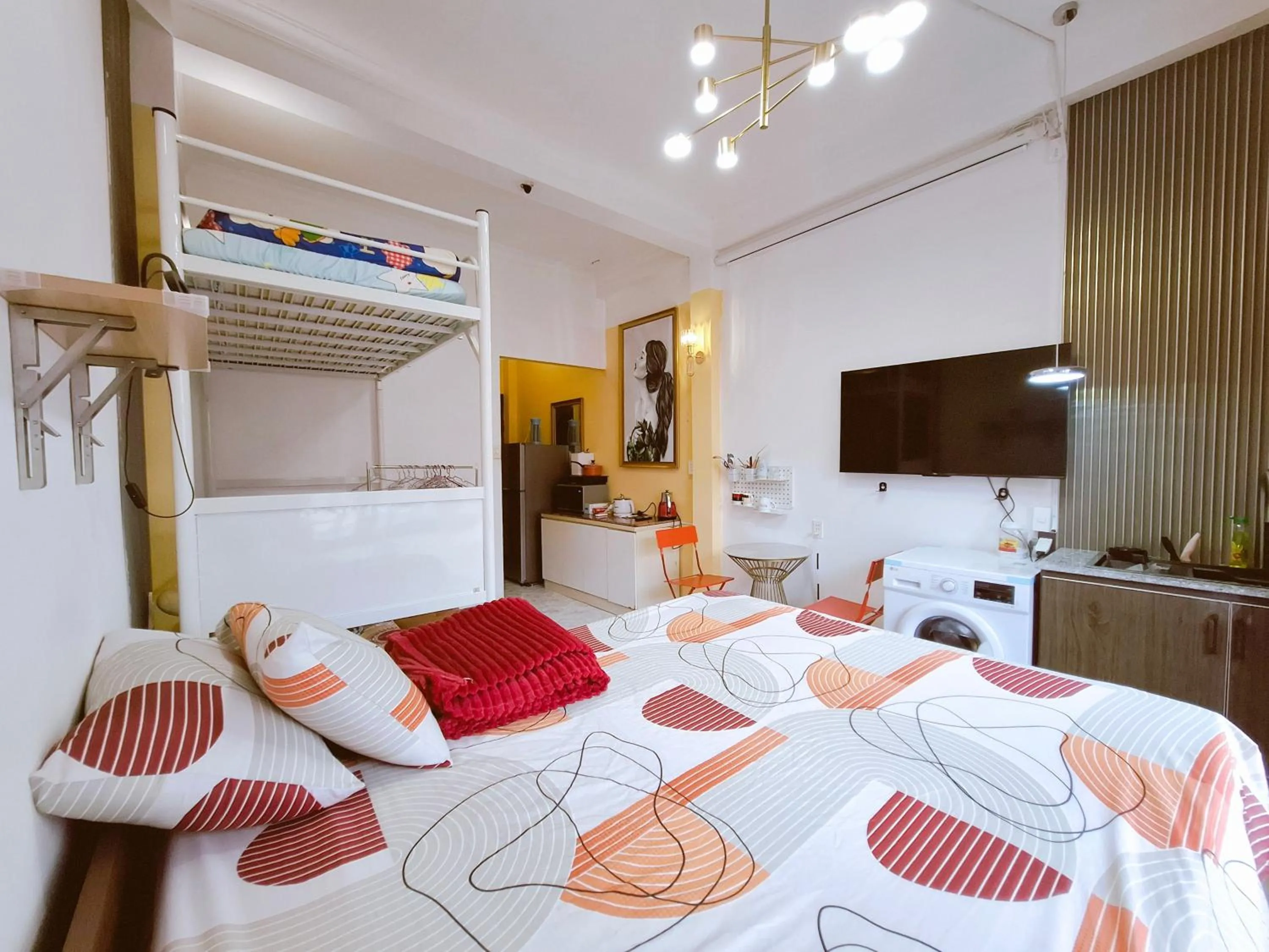 Communal lounge/ TV room, Bed in Homestay Hostel Apartment Minh Lộc
