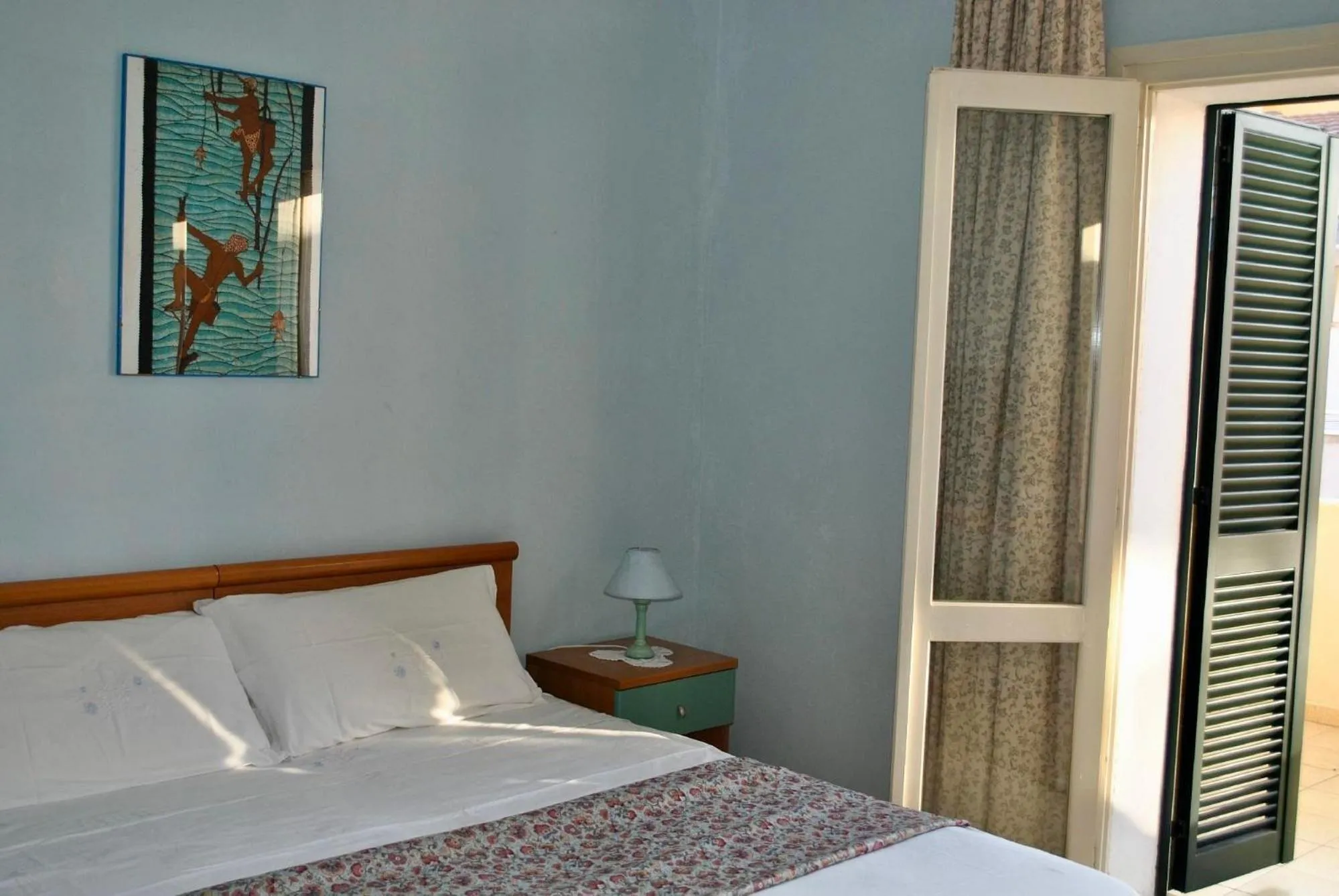 Balcony/Terrace, Bed in Hotel Geranio Rosso