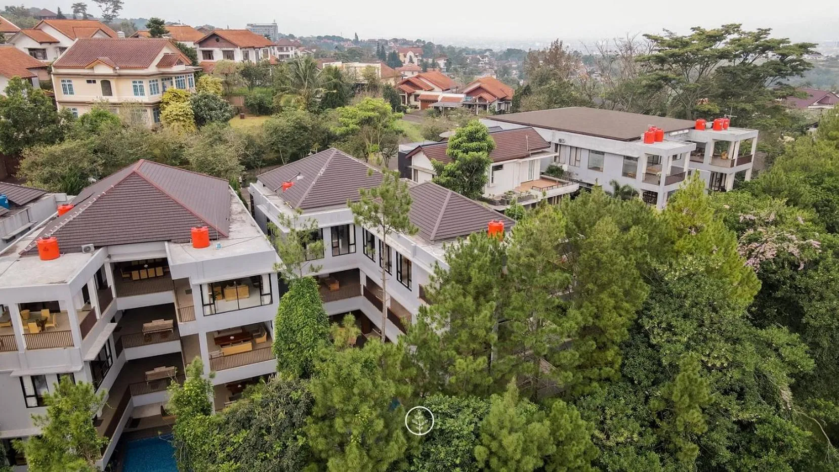 Bird's eye view in Atsuka Hill View Villa 8 bedrooms with a private heated swimming pool