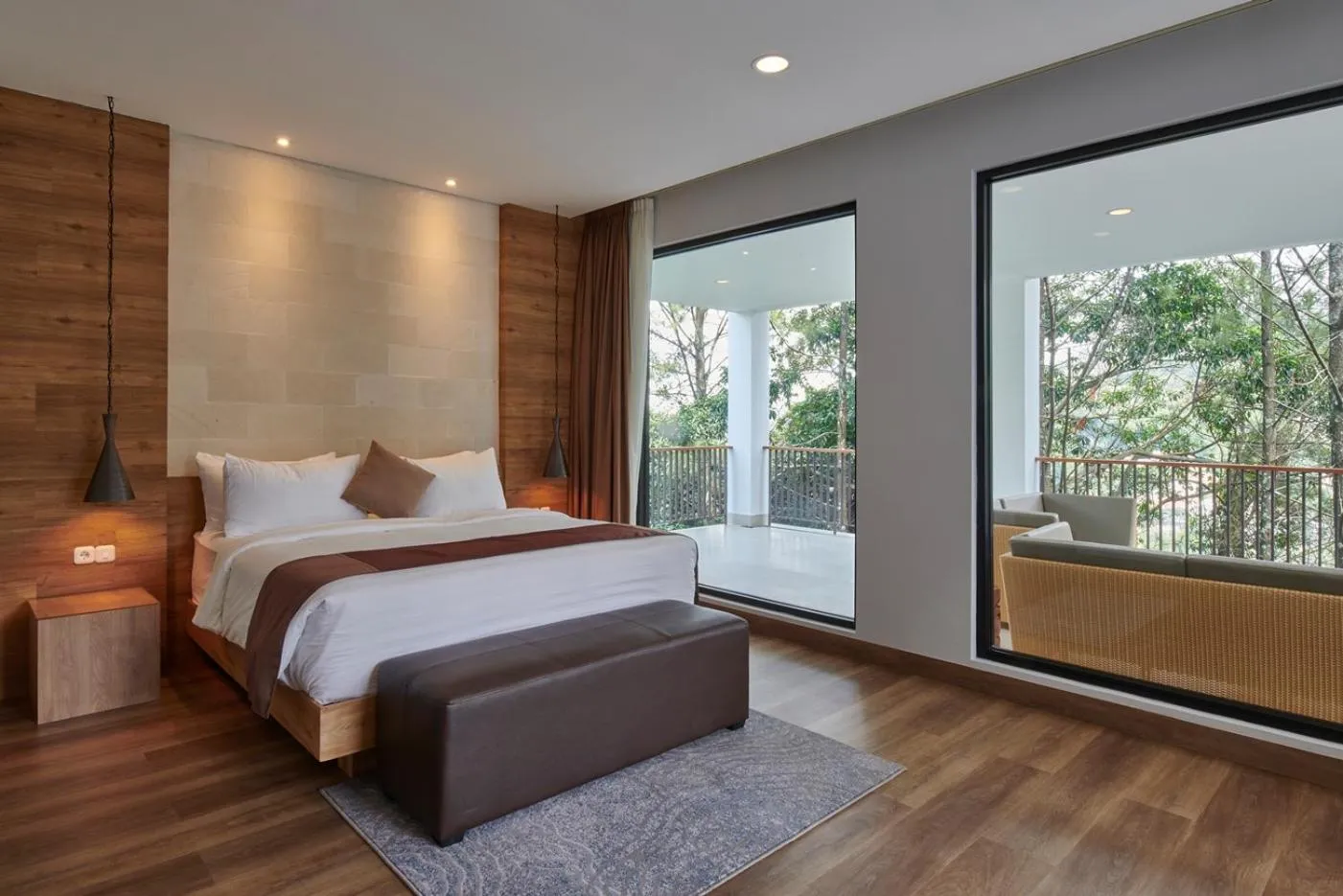 Bed in Atsuka Hill View Villa 8 bedrooms with a private heated swimming pool