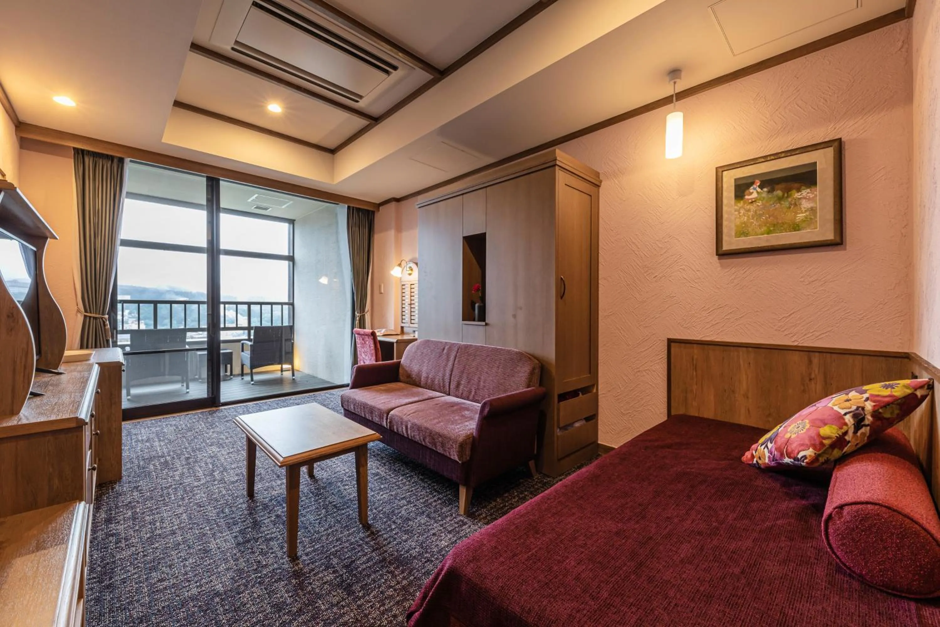 Living room, Bed in La Vista Kusatsu Hills