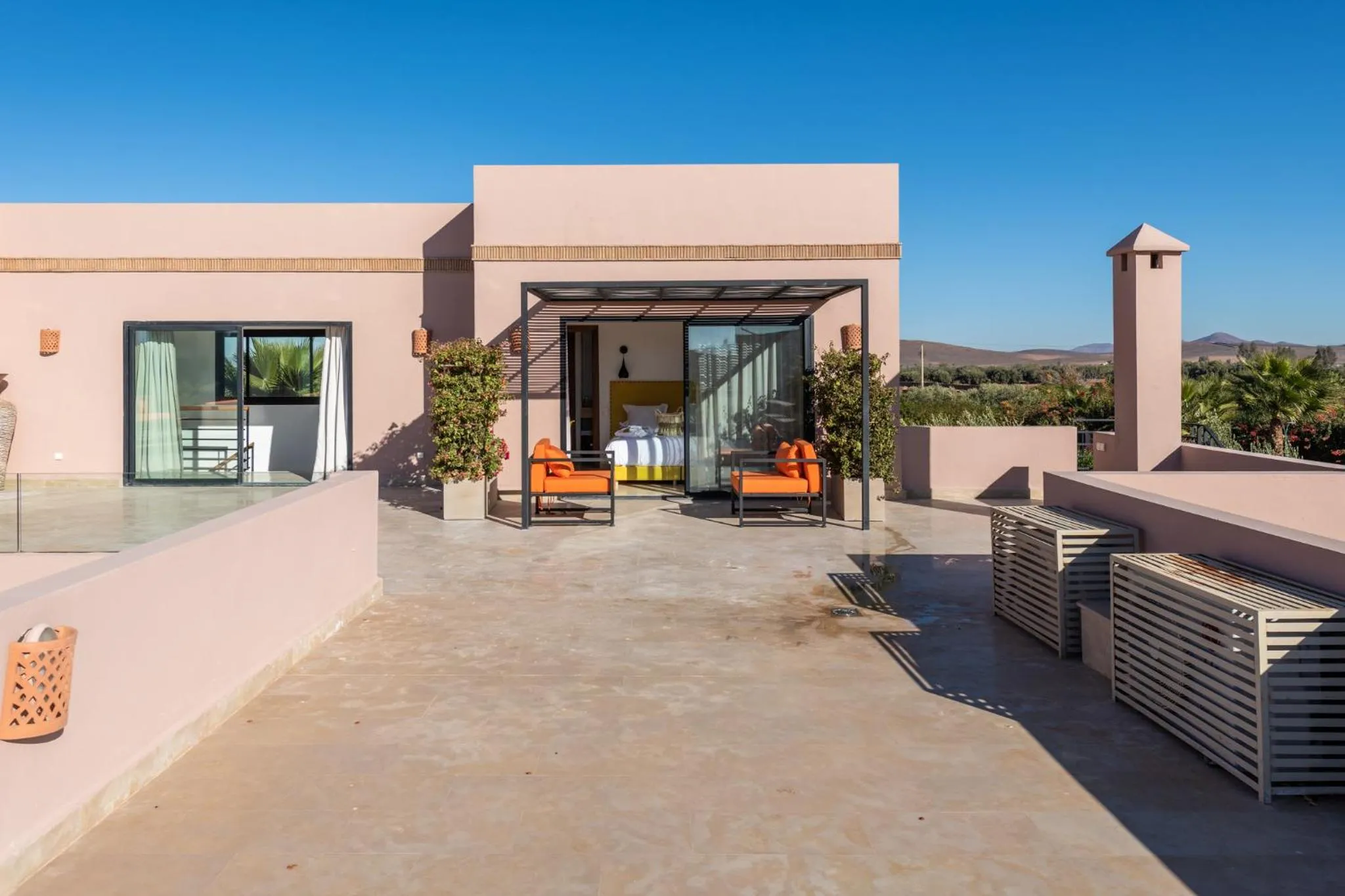 Patio in Les Iris - Peaceful villa with heated private pool & hammam
