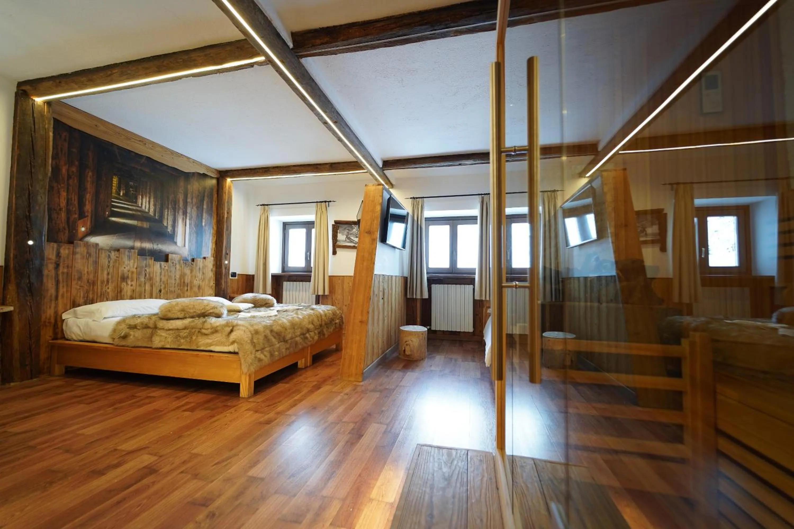 Bed in Hotel lo Stambecco