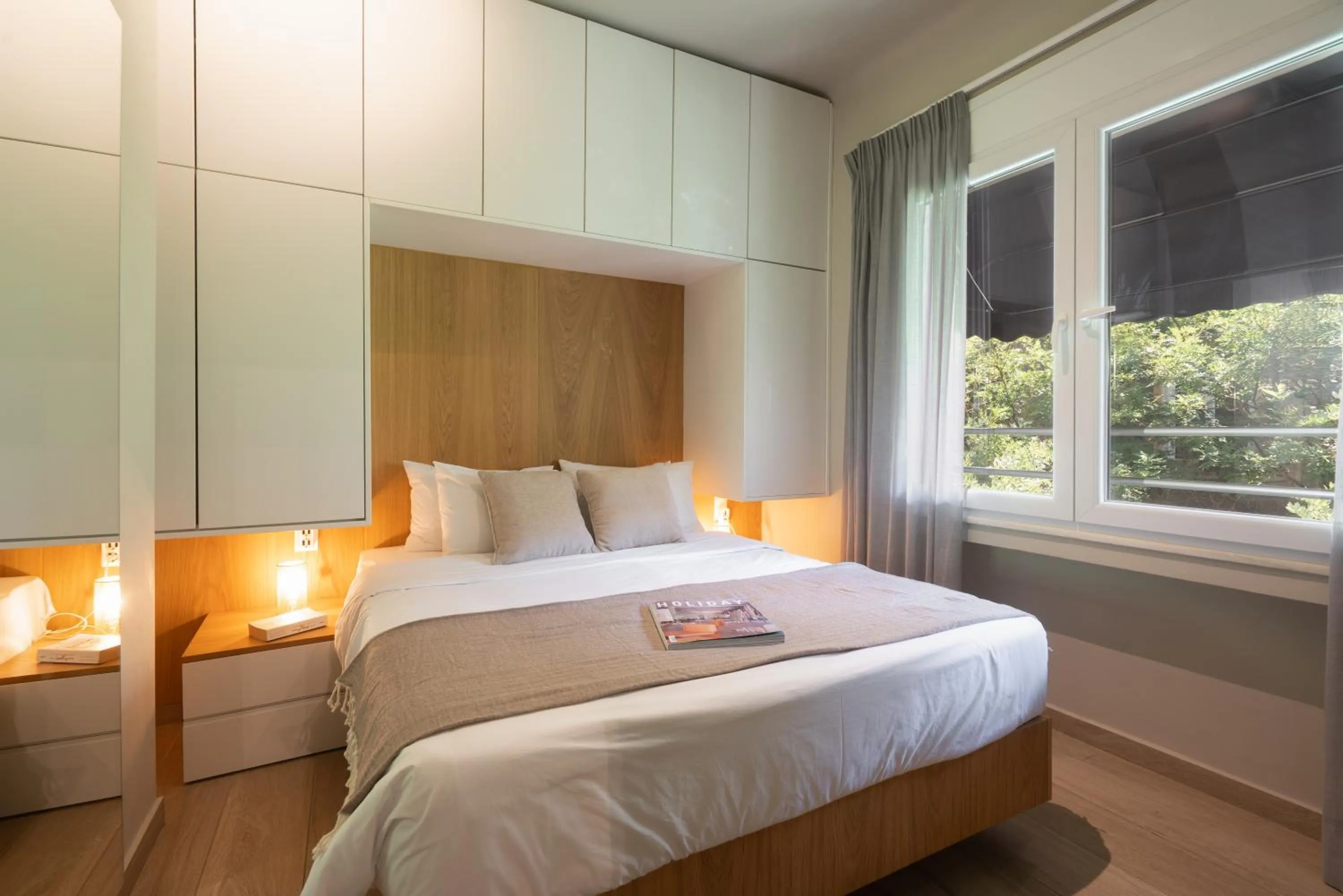 Bed in My Greek Vacations City Apartments