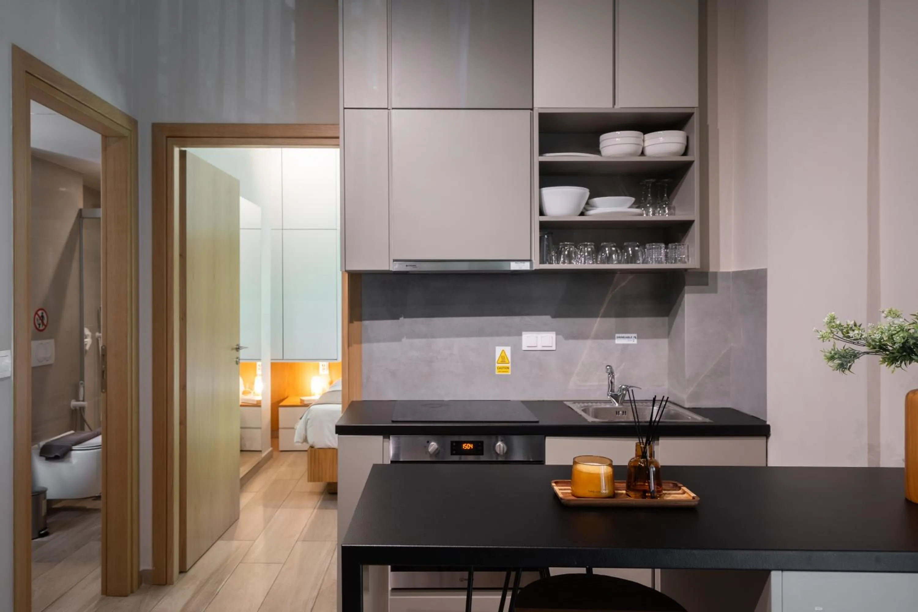 kitchen in My Greek Vacations City Apartments