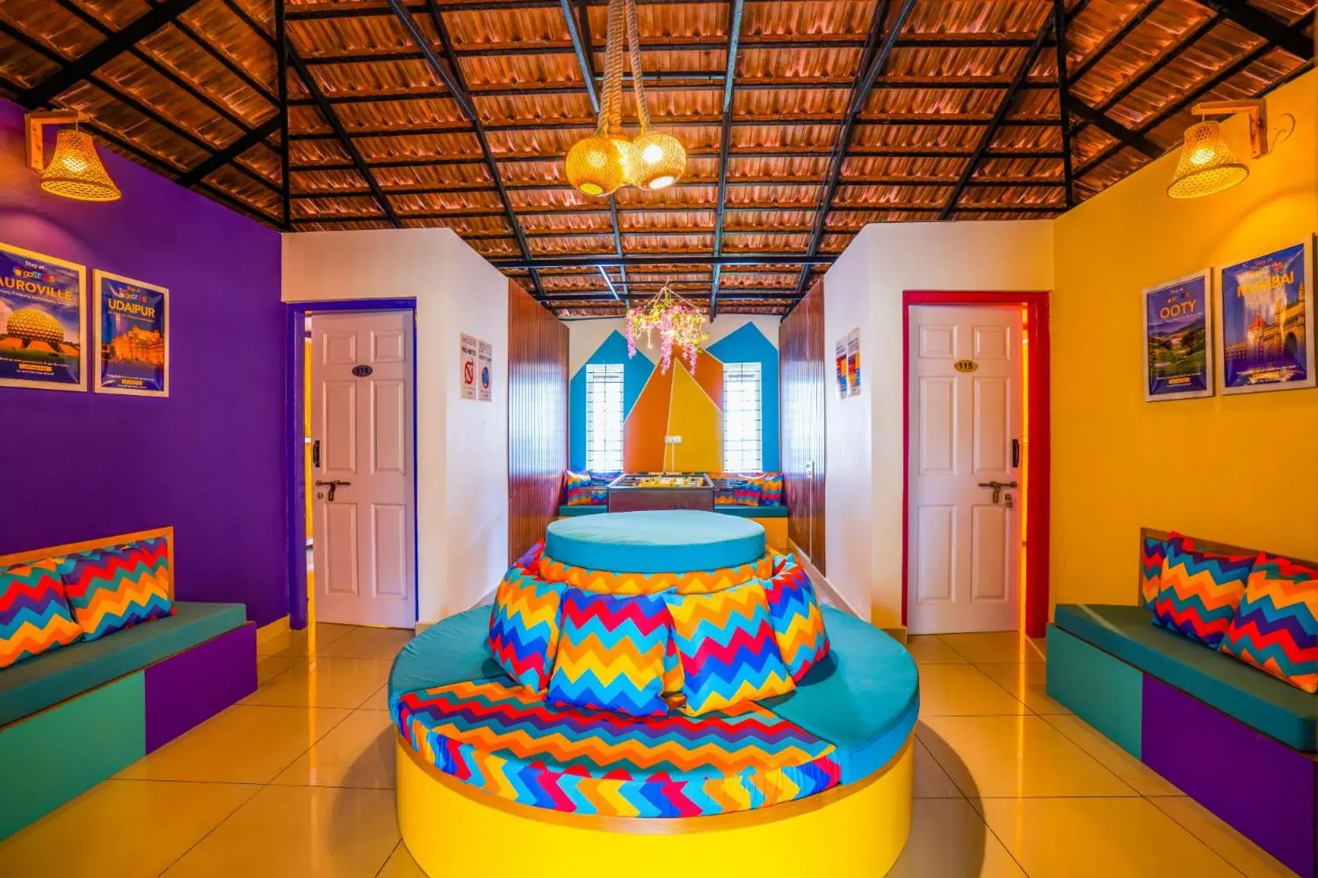 Communal lounge/ TV room, Bed in goSTOPS Coorg Communal lounge/ TV room, Bed in goSTOPS Coorg