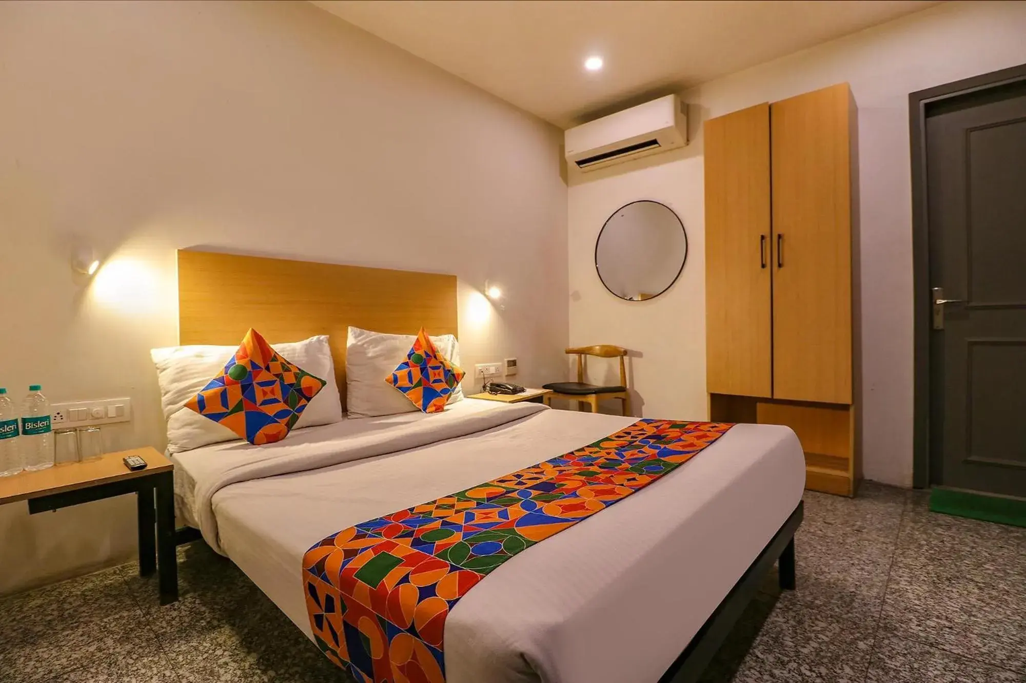 Bed in FabHotel La Serene Punjabi Bagh Bed in FabHotel La Serene Punjabi Bagh