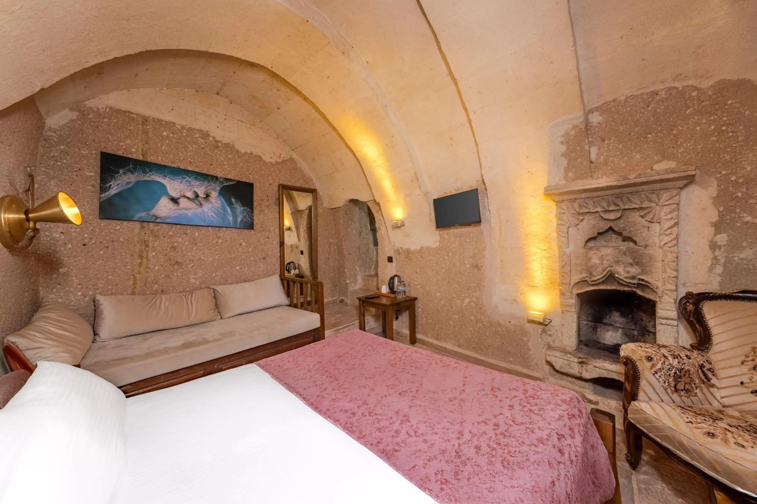Bed in Zula Cave House