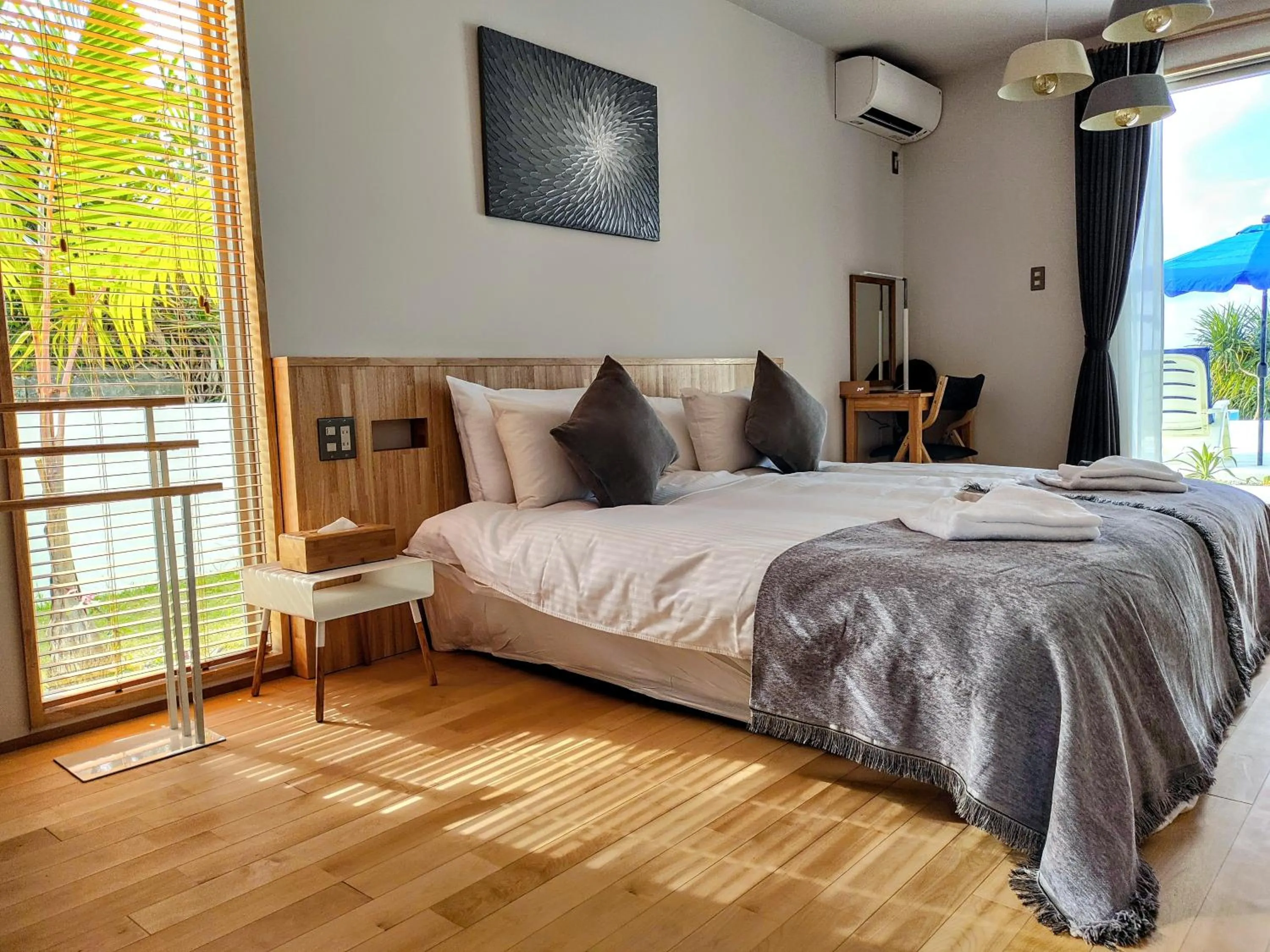 Bed in Ocean View Ishigaki Sora and Umi