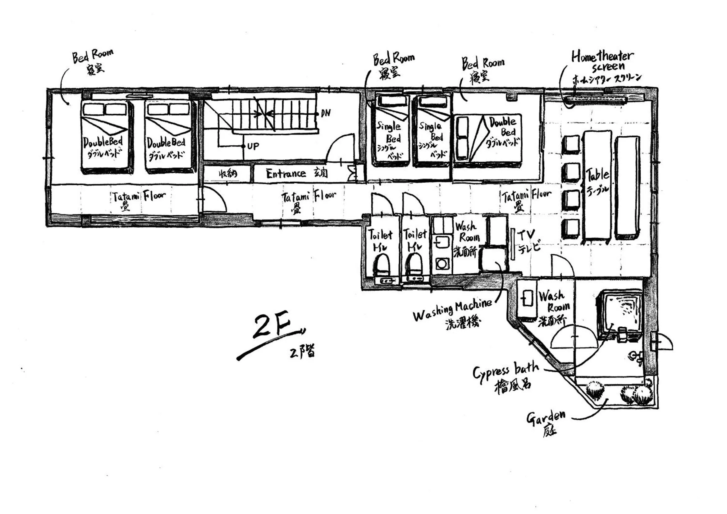 Floor plan in KONJAKUSO Osaka Tempozan "IKESU" Projection M apping SPA "TAKADORO" Wheel View