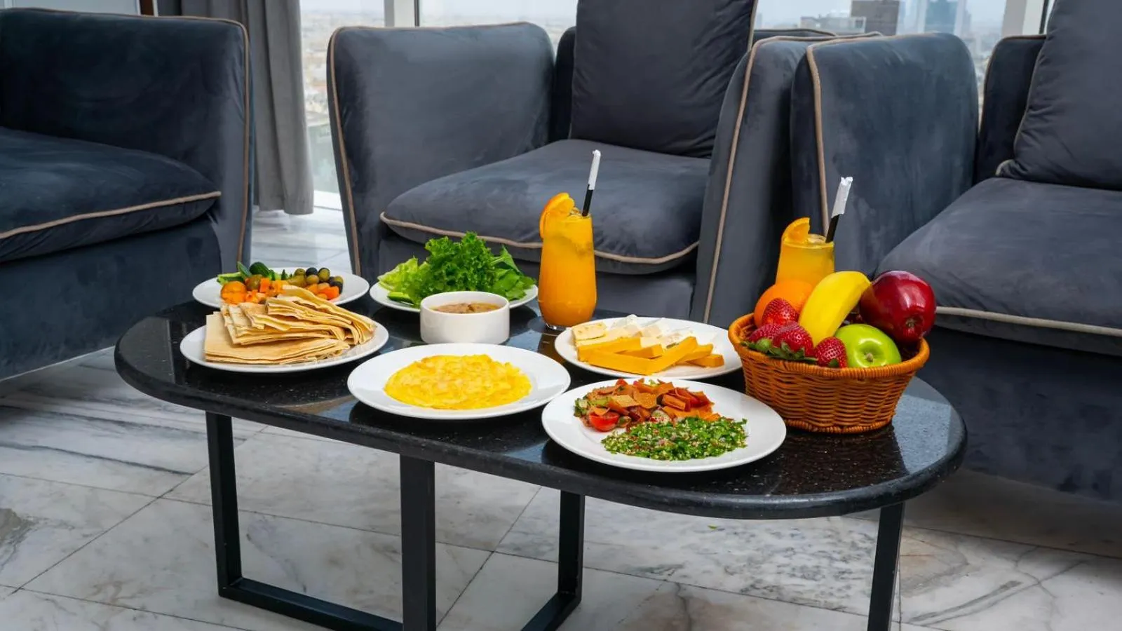 Seating area in HDB Al Sahafa