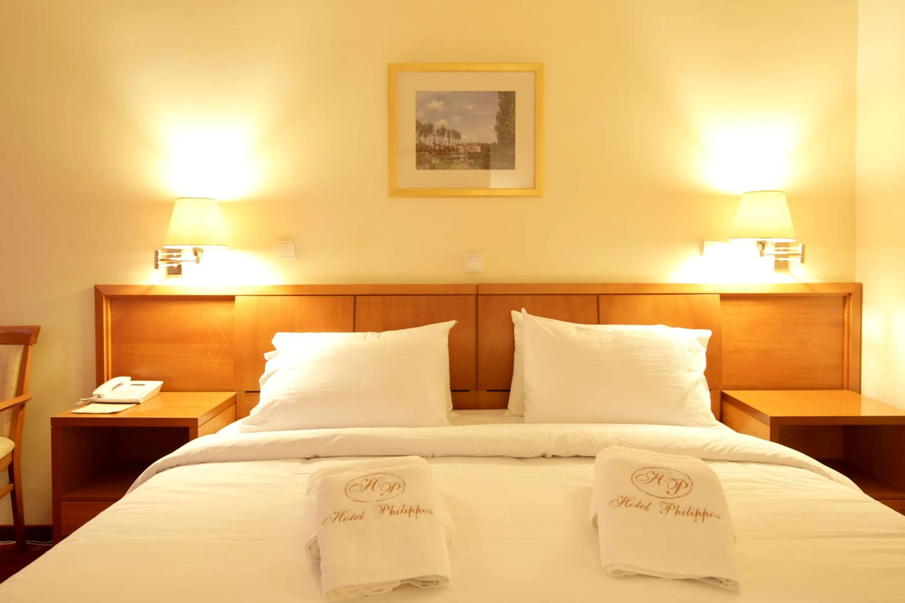 Bed in Hotel Philippos Livadeia