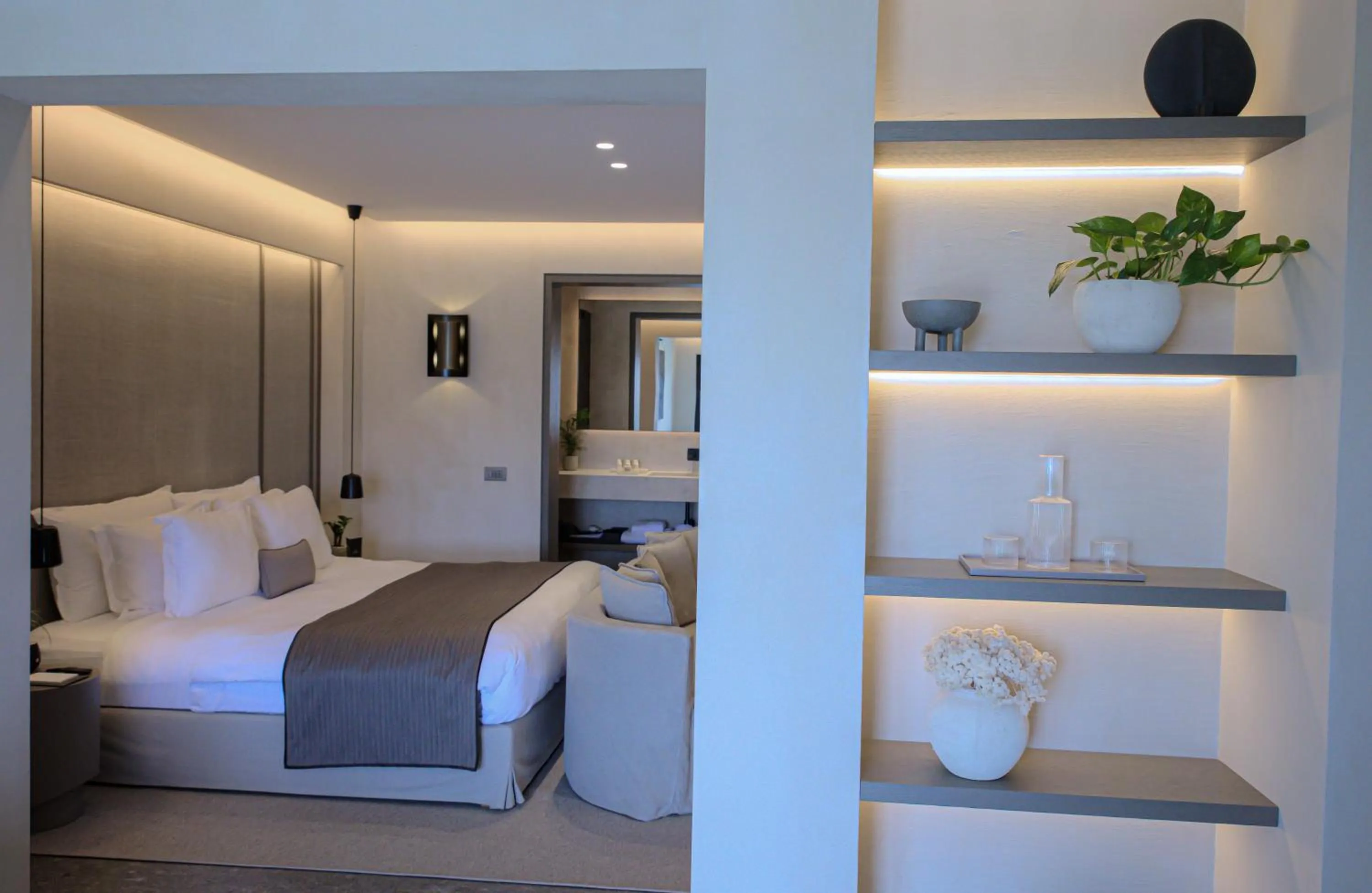 Bed in Noima Boutique Hotel Mykonos