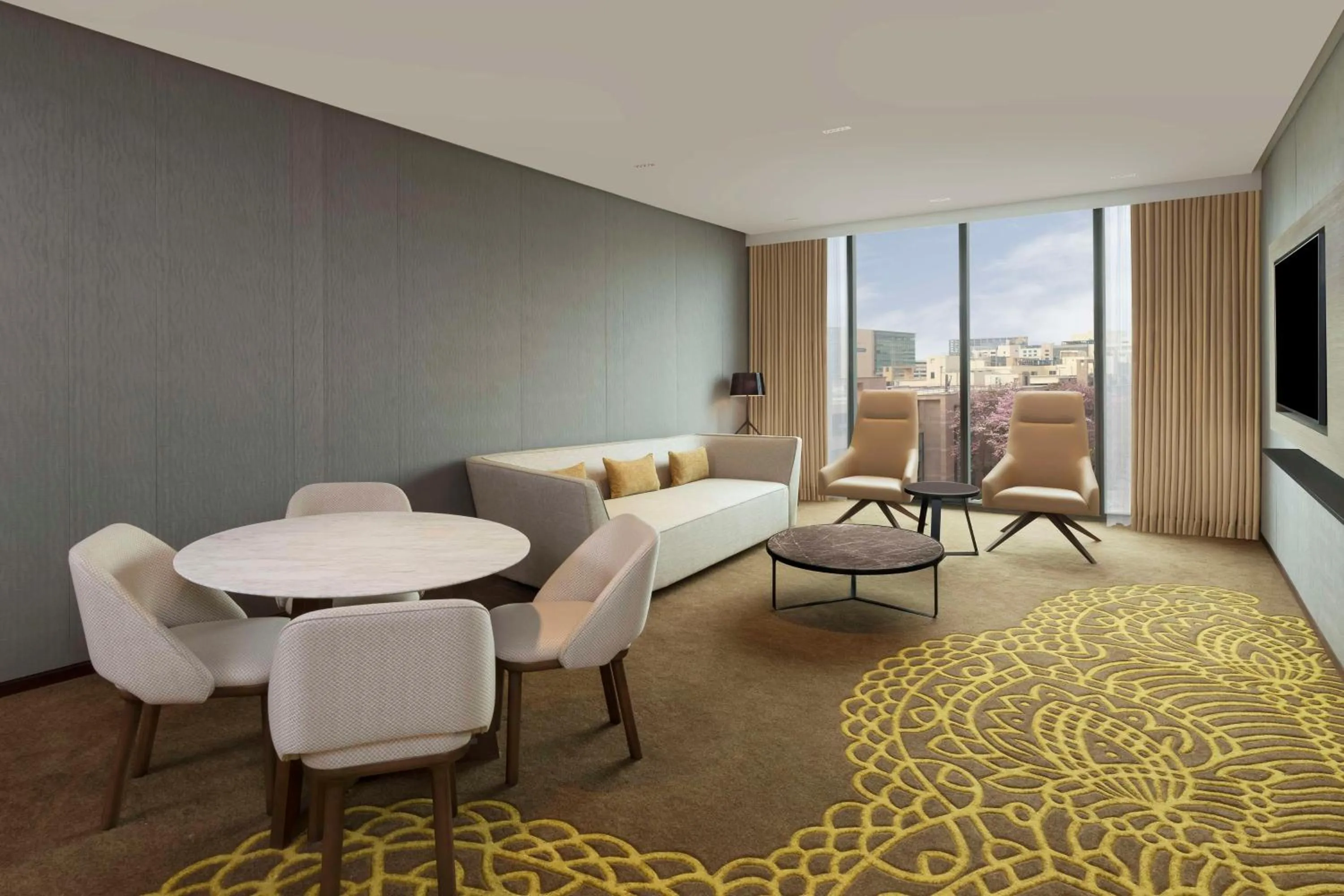 Living room in Hilton Bengaluru Embassy Manyata Business Park