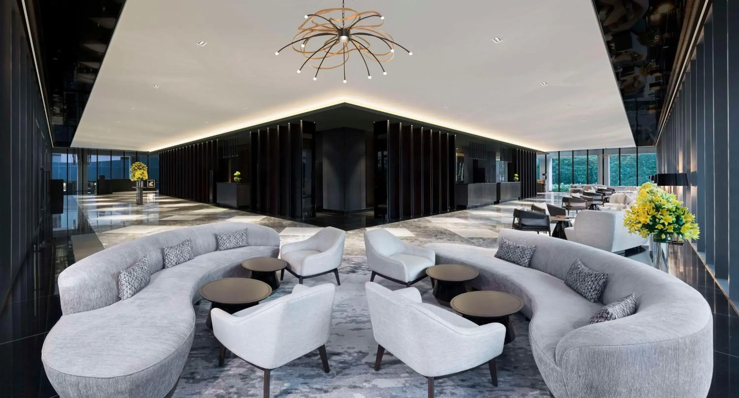 Lobby or reception in Hilton Bengaluru Embassy Manyata Business Park Lobby or reception in Hilton Bengaluru Embassy Manyata Business Park