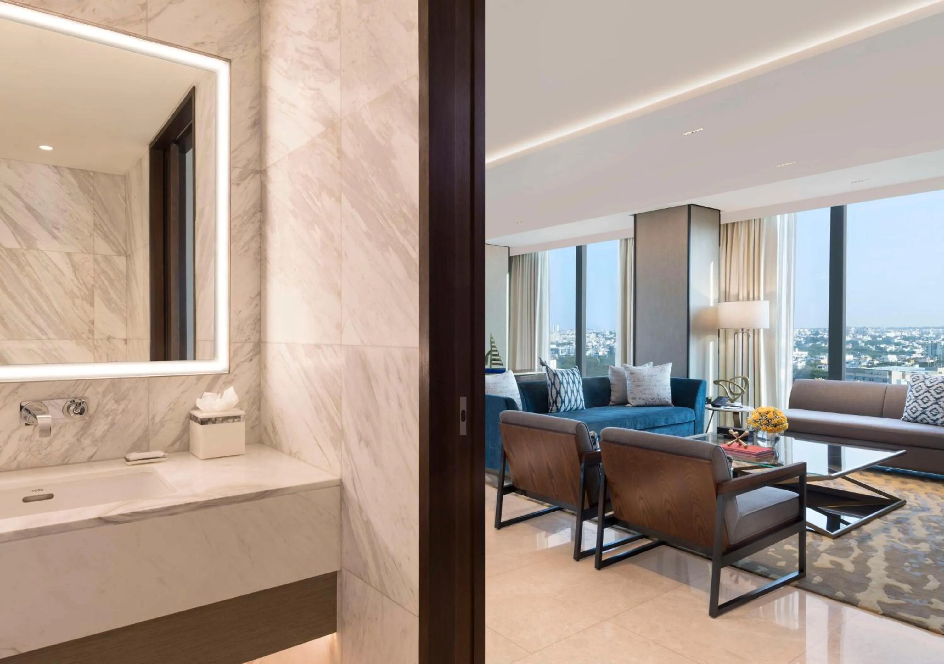 Living room in Hilton Bengaluru Embassy Manyata Business Park