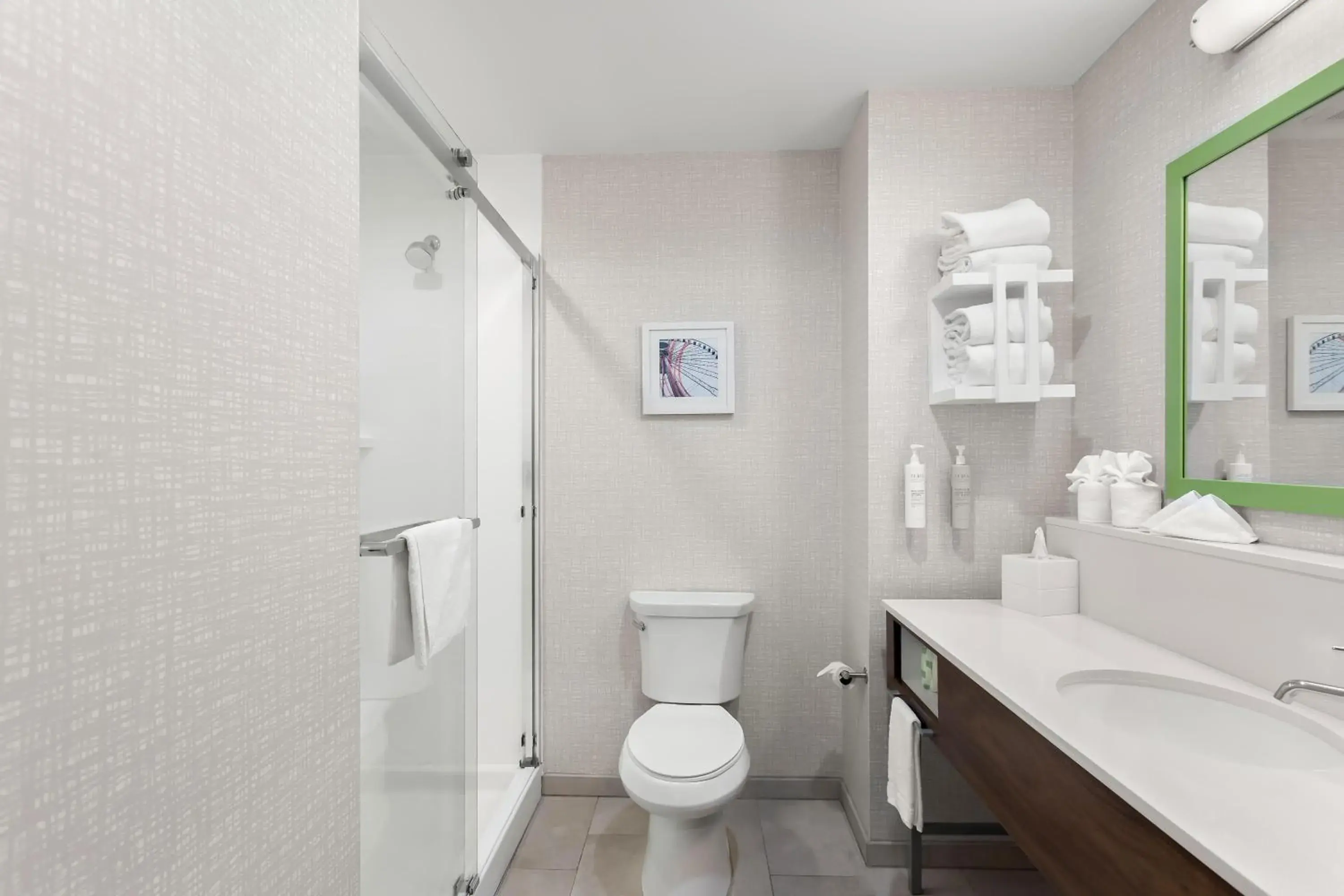 Bathroom in Hampton Inn By Hilton Huntley Chicago Bathroom in Hampton Inn By Hilton Huntley Chicago