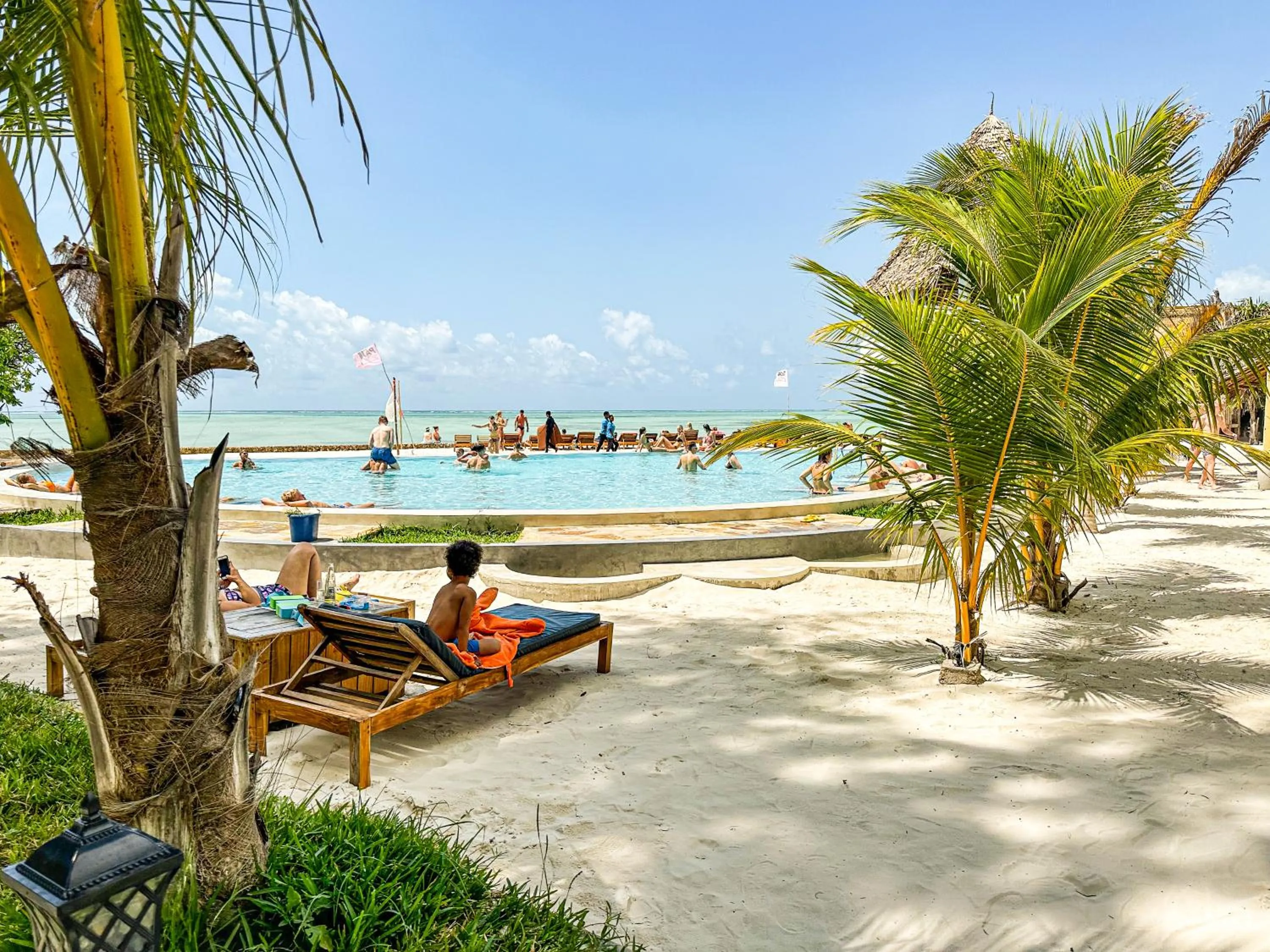 Pool view in Jambo Beach Hotel Paje