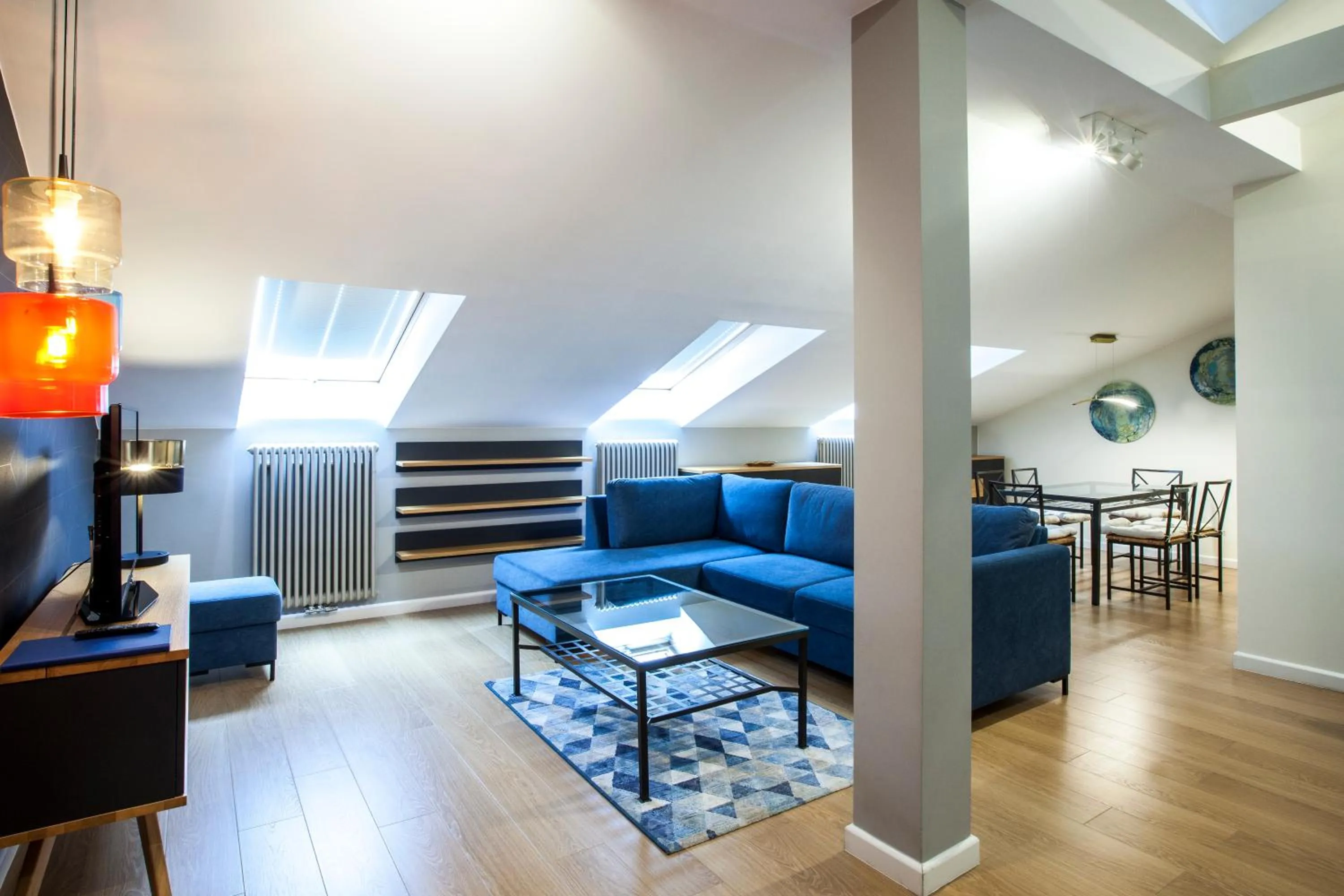 Living room in Portal House Apartments