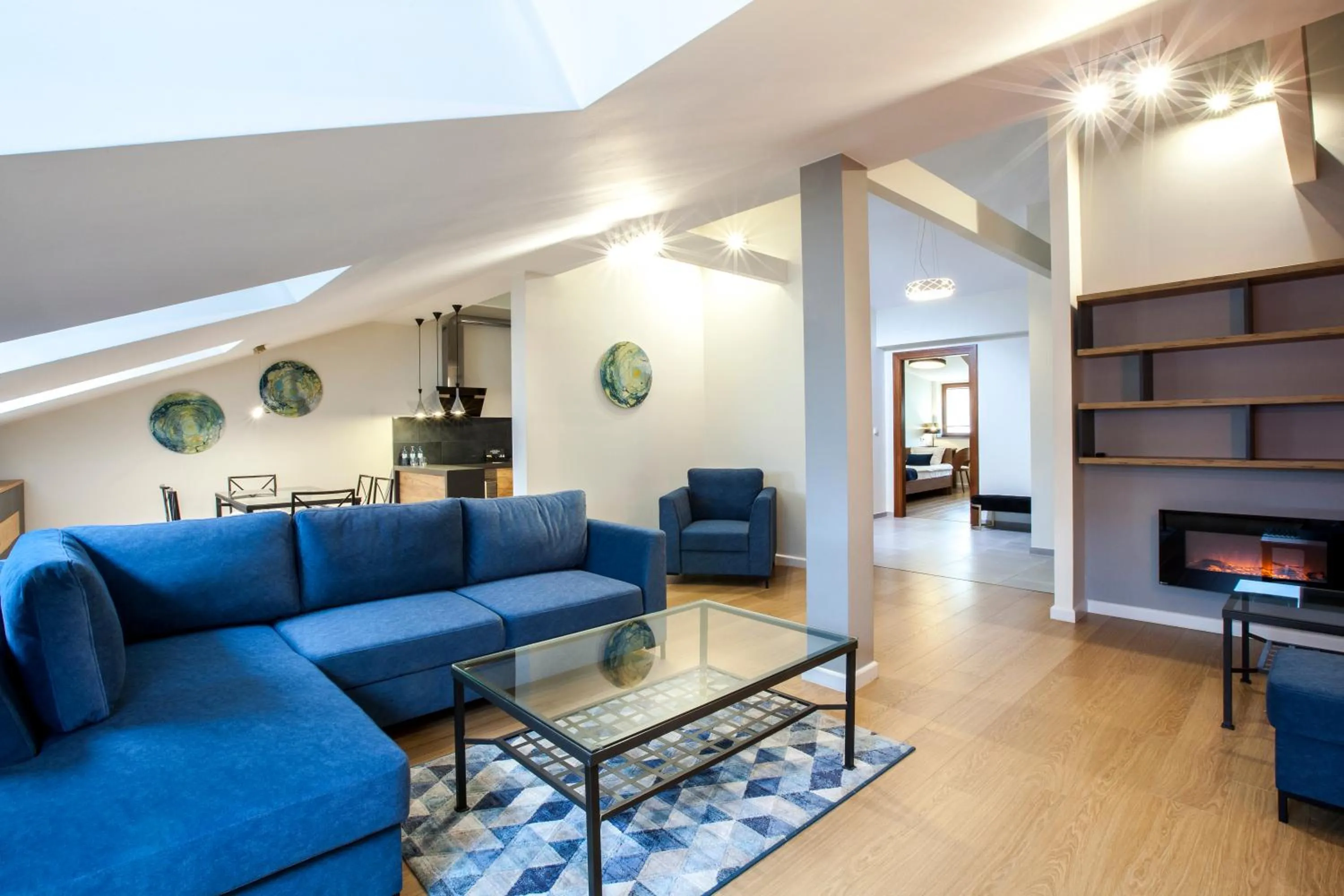 Living room in Portal House Apartments