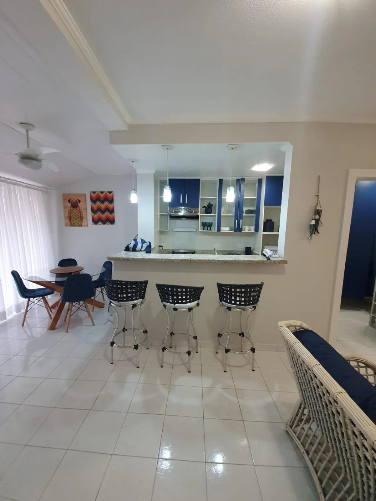 Kitchen or kitchenette in Guarujá Flat