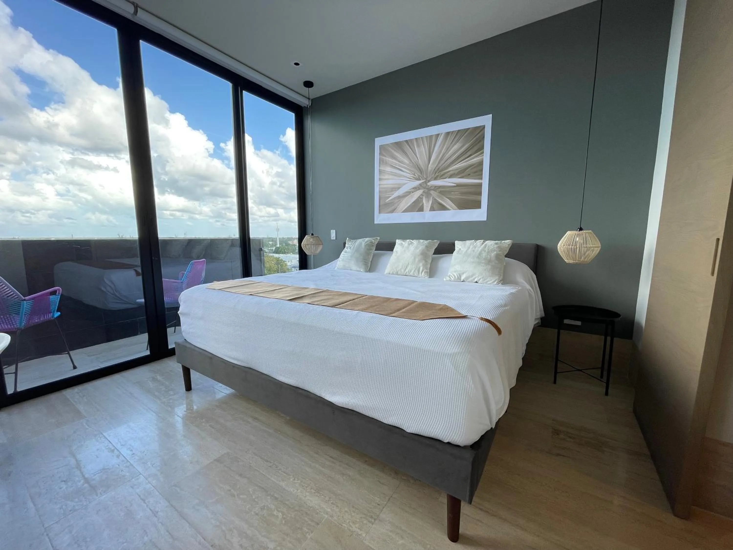 Bedroom, Bed in Brand New Condo with Rooftop Pool