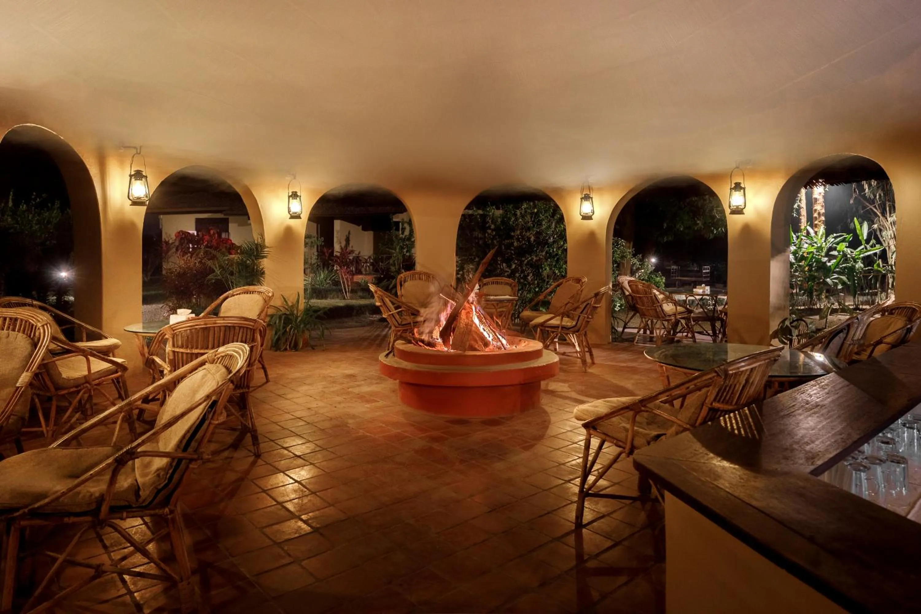 fireplace in Green Mansions Jungle Resort