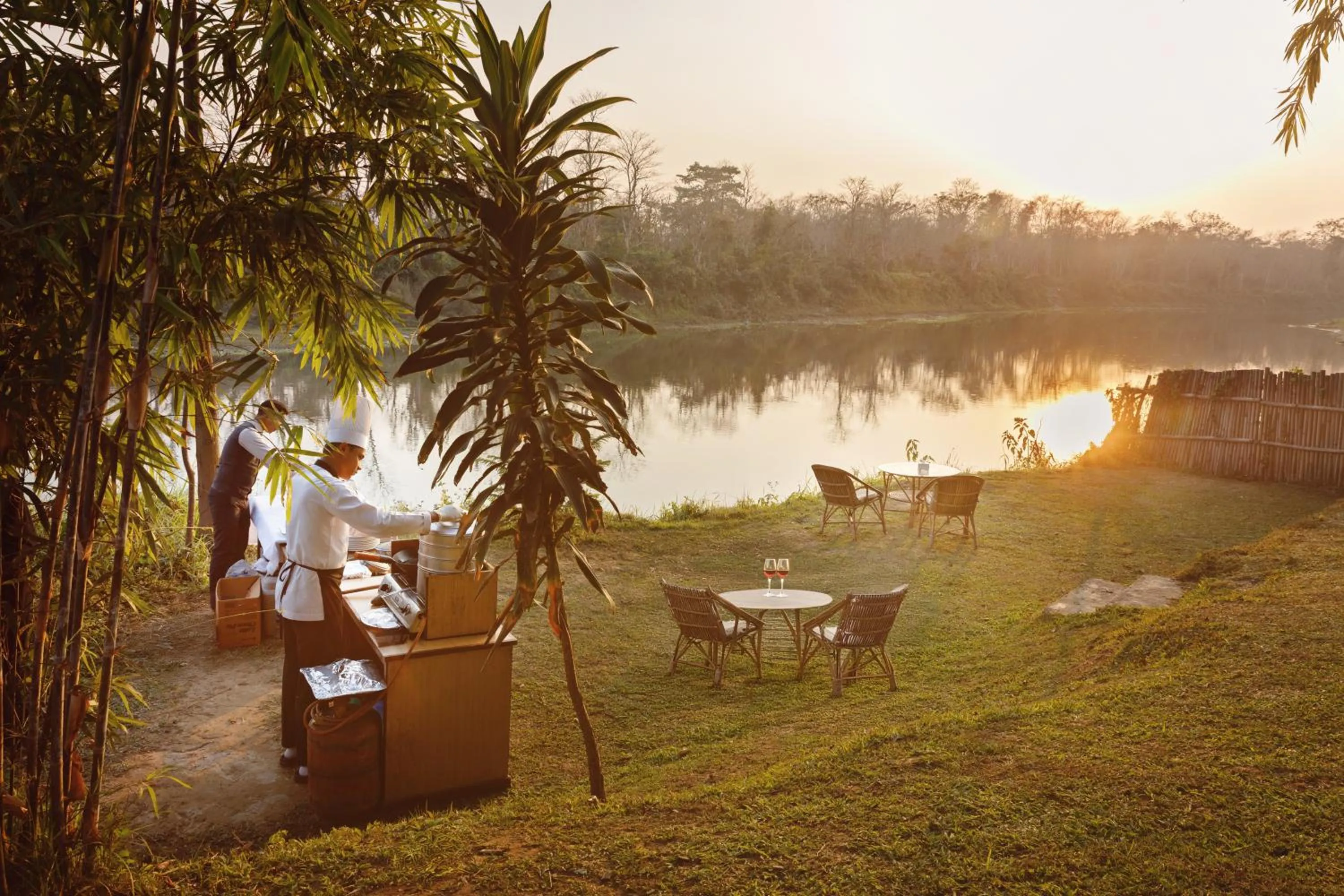 Sunset in Green Mansions Jungle Resort