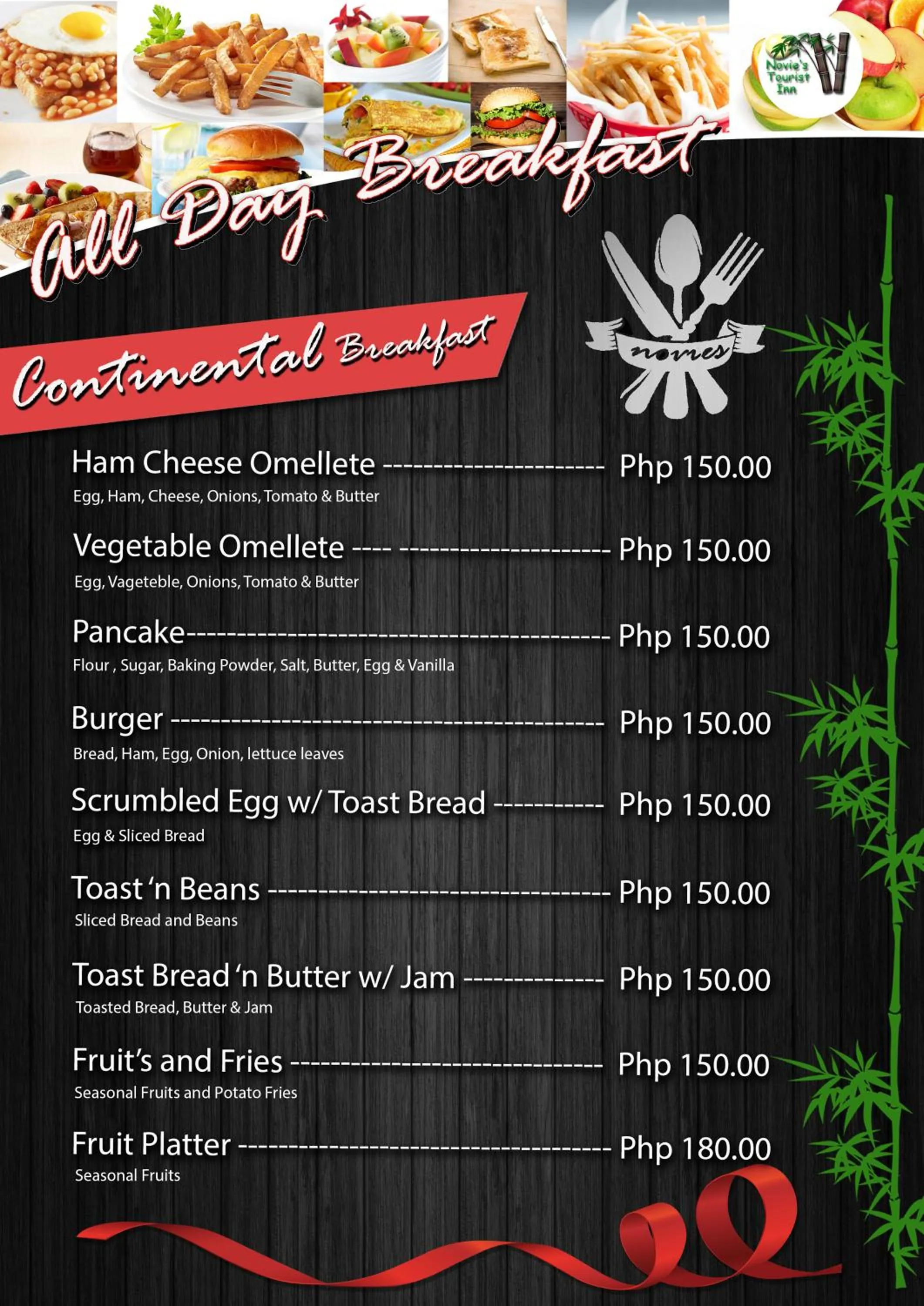 Restaurant/places to eat in Novie's Tourist Inn