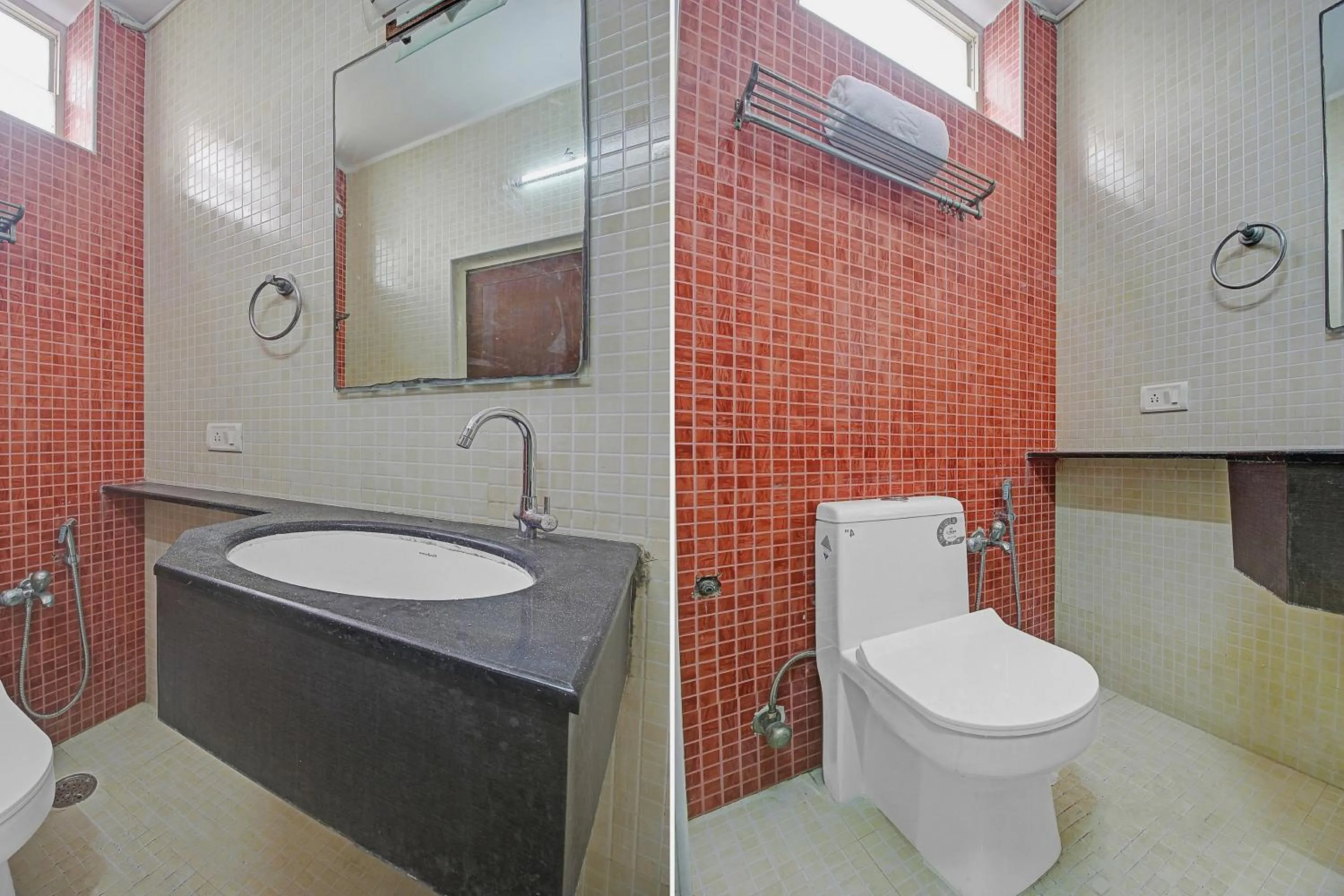Bathroom in Hotel O Sri Residency Near Hyderabad Central