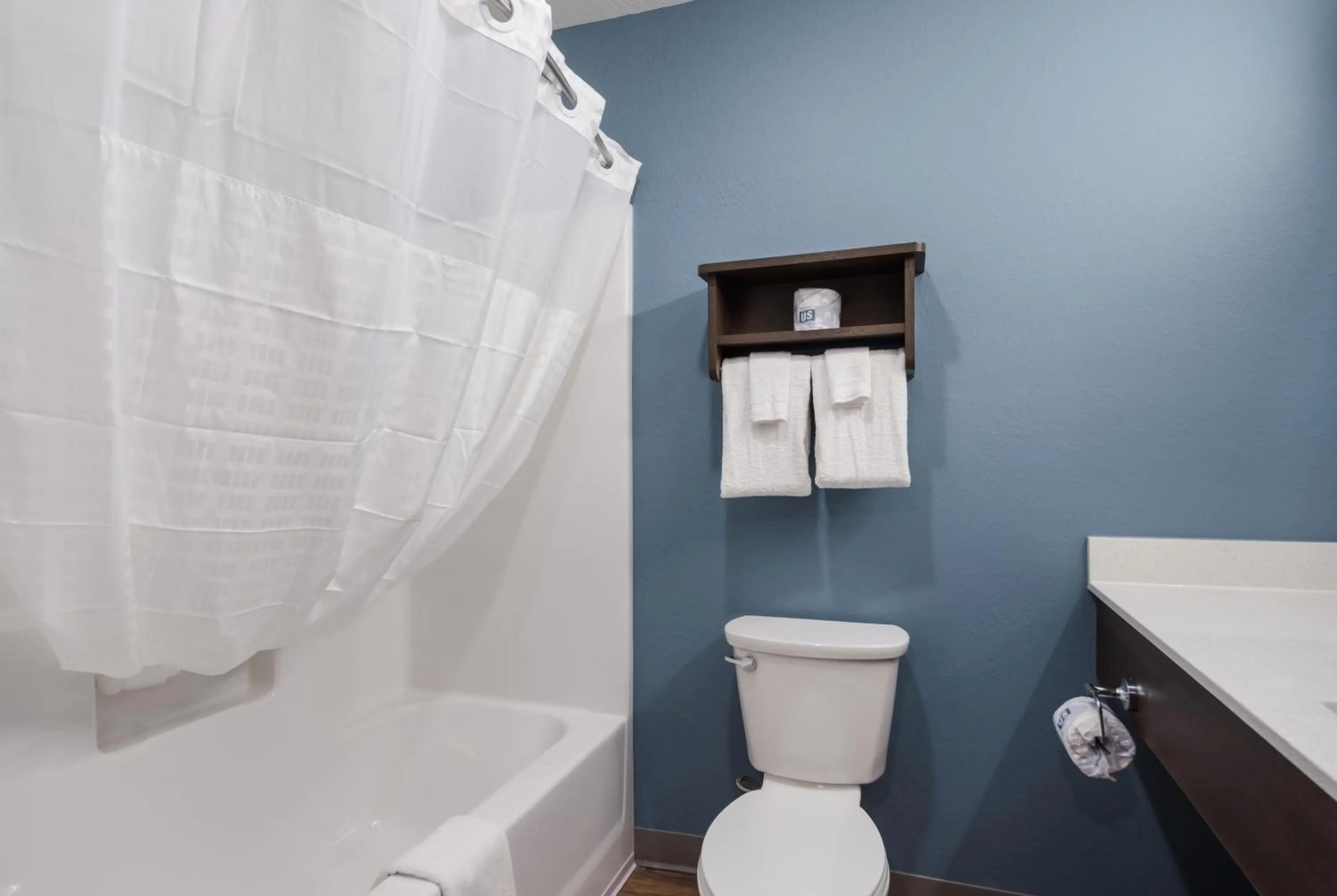 Bathroom in WoodSpring Suites Orlando I-4 & Convention Center