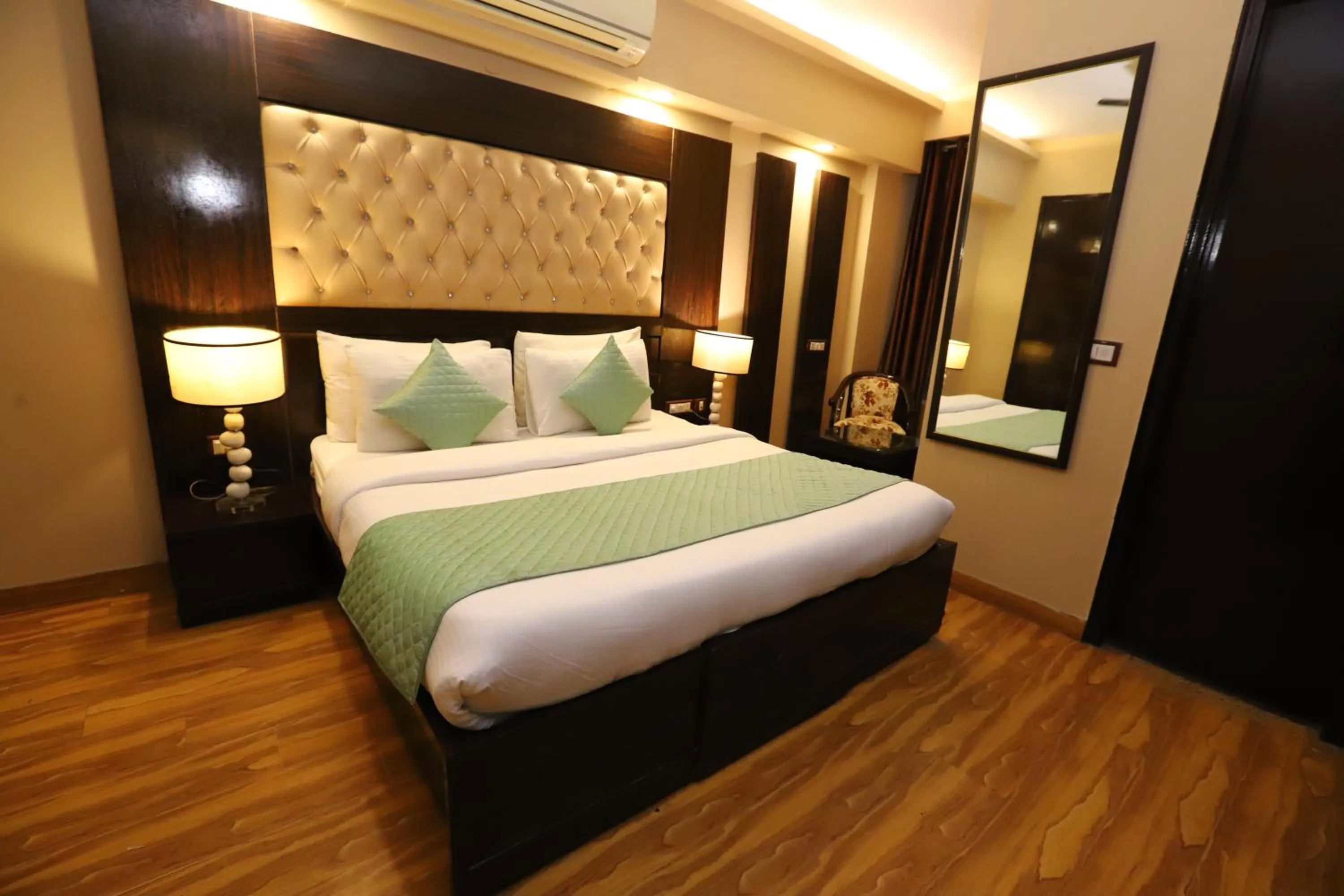 Bed in Hotel Palm Grand Naraina New Delhi - Couple Friendly Local IDs Accepted