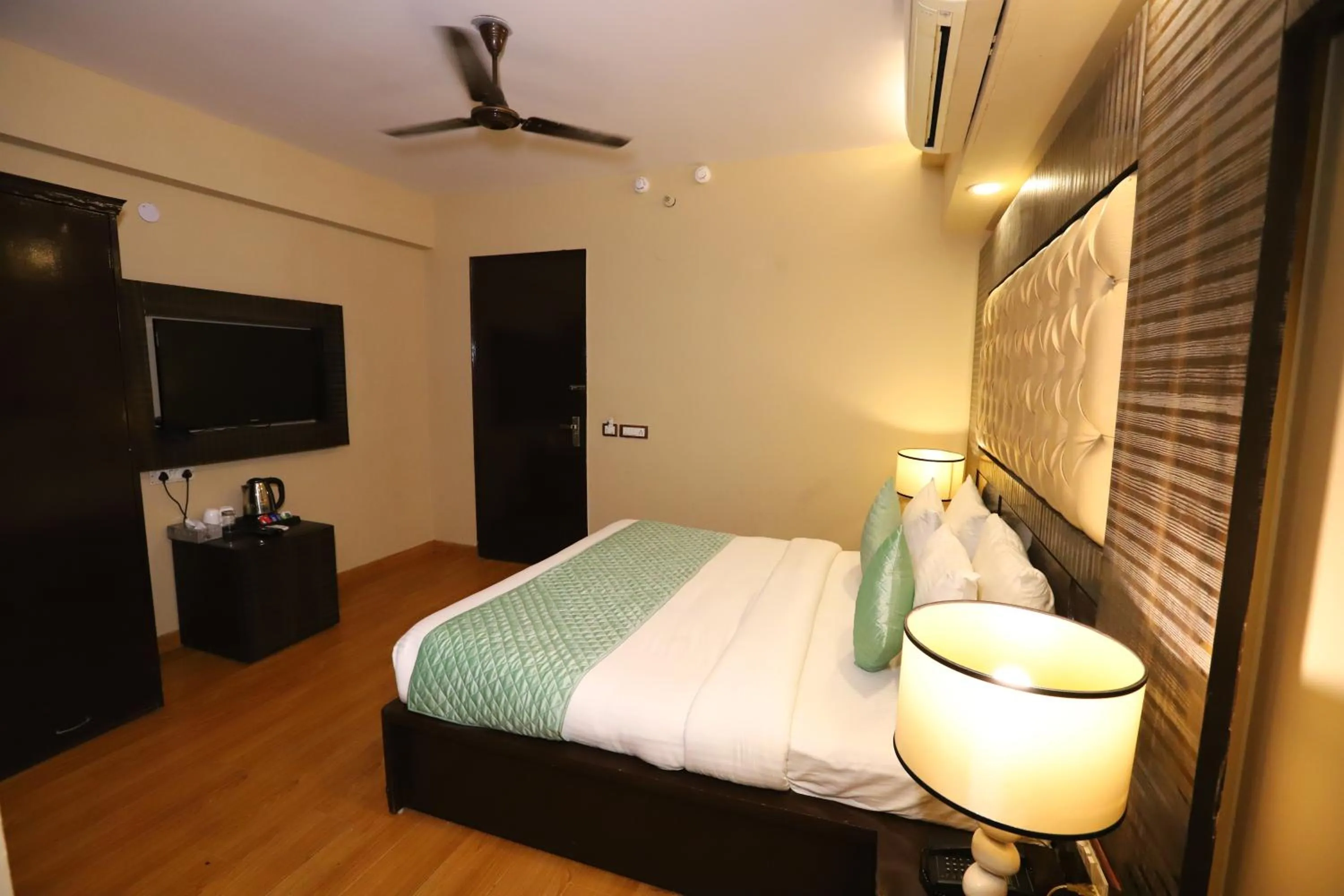 Photo of the whole room, Bed in Hotel Palm Grand Naraina New Delhi - Couple Friendly Local IDs Accepted