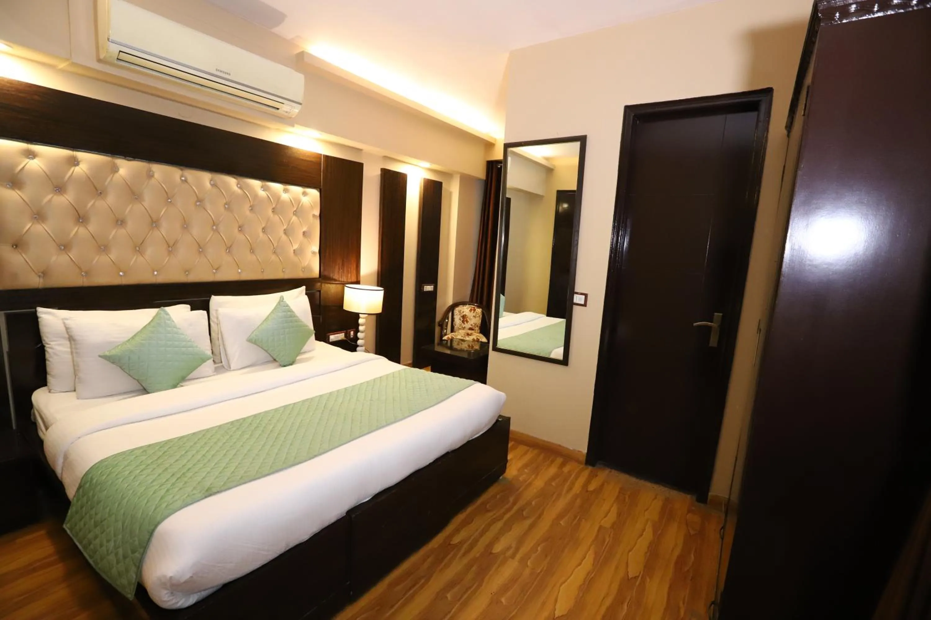 Bed in Hotel Palm Grand Naraina New Delhi - Couple Friendly Local IDs Accepted