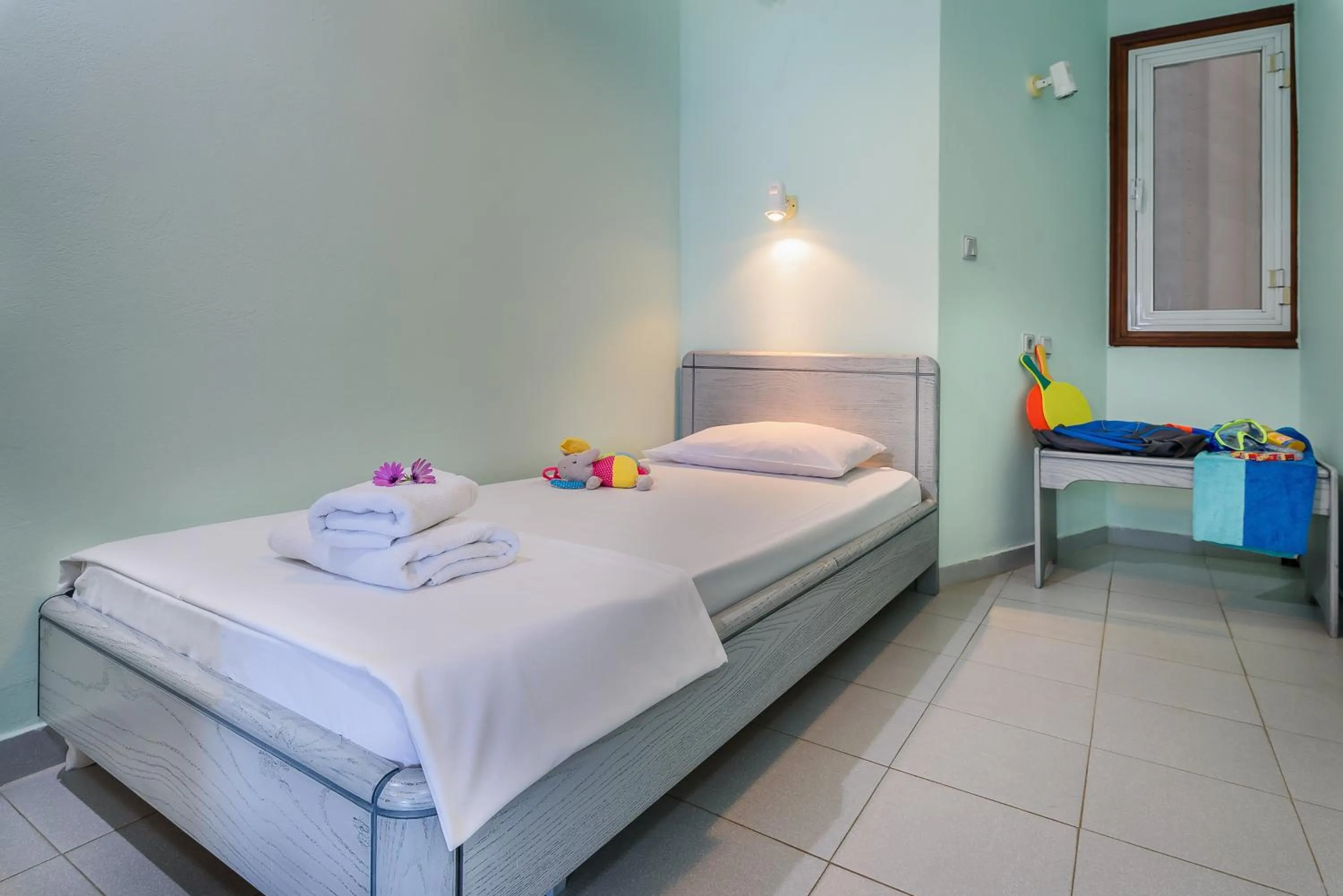 Bed in Louladakis Apartments