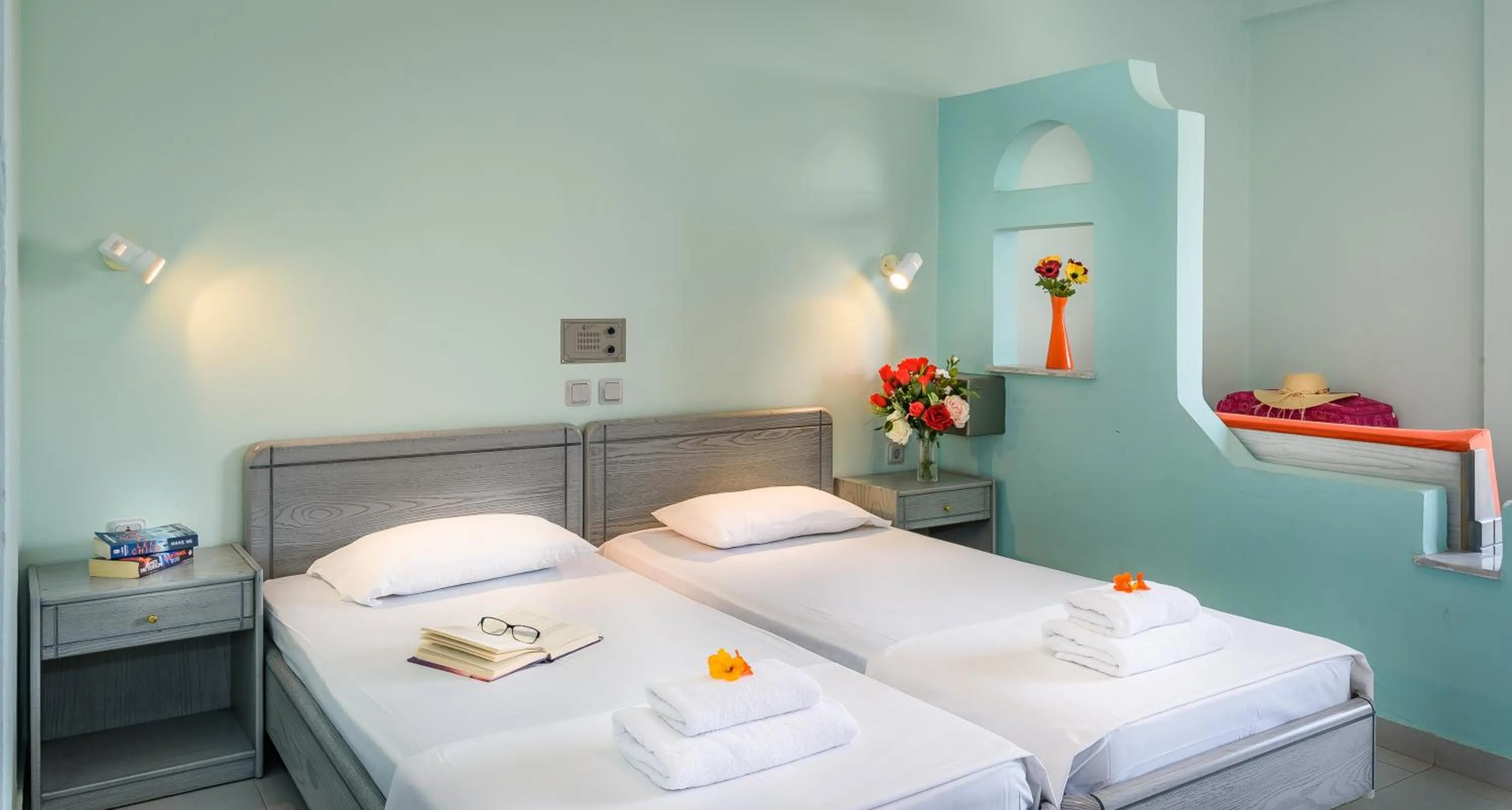 Bed in Louladakis Apartments