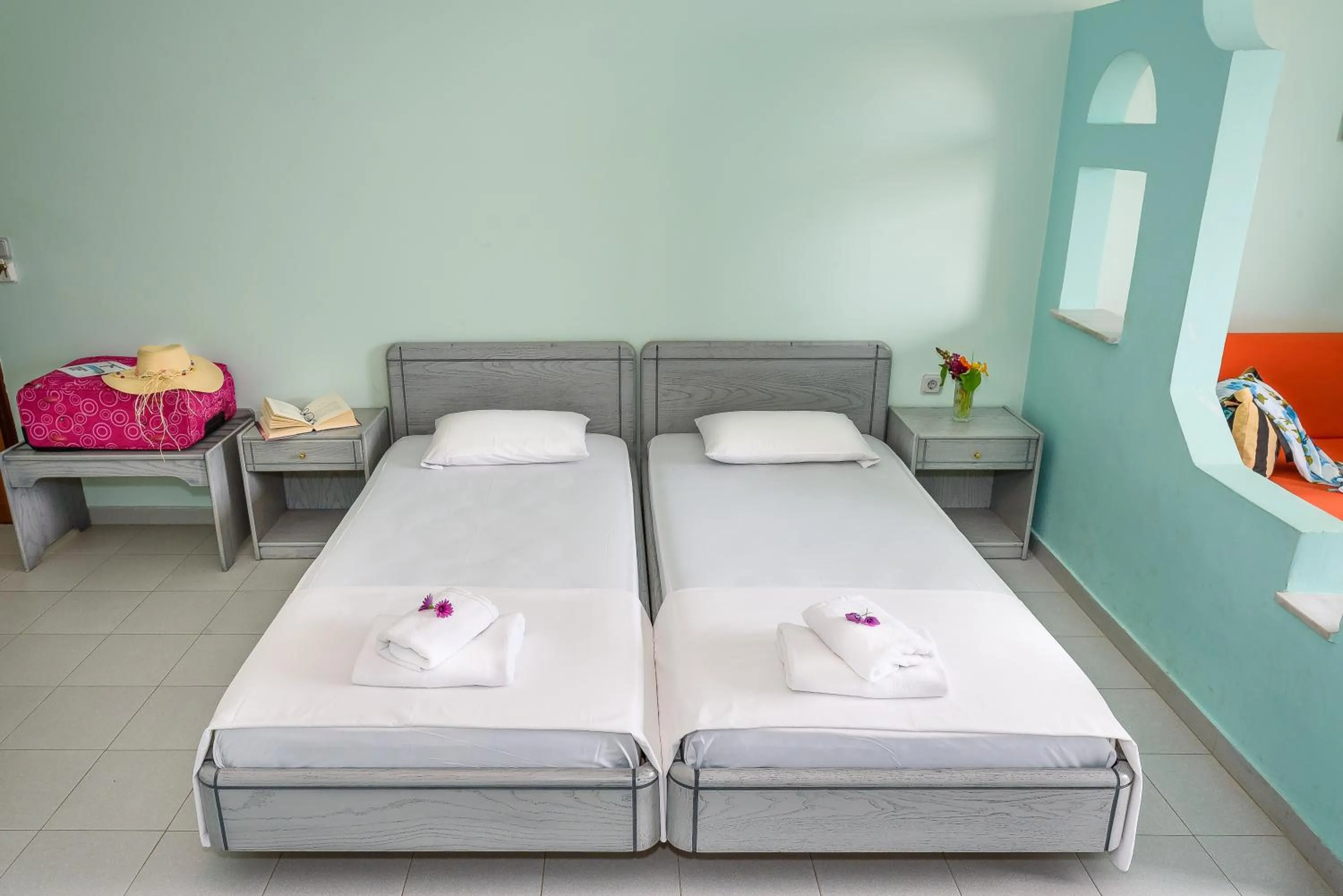 Bed in Louladakis Apartments