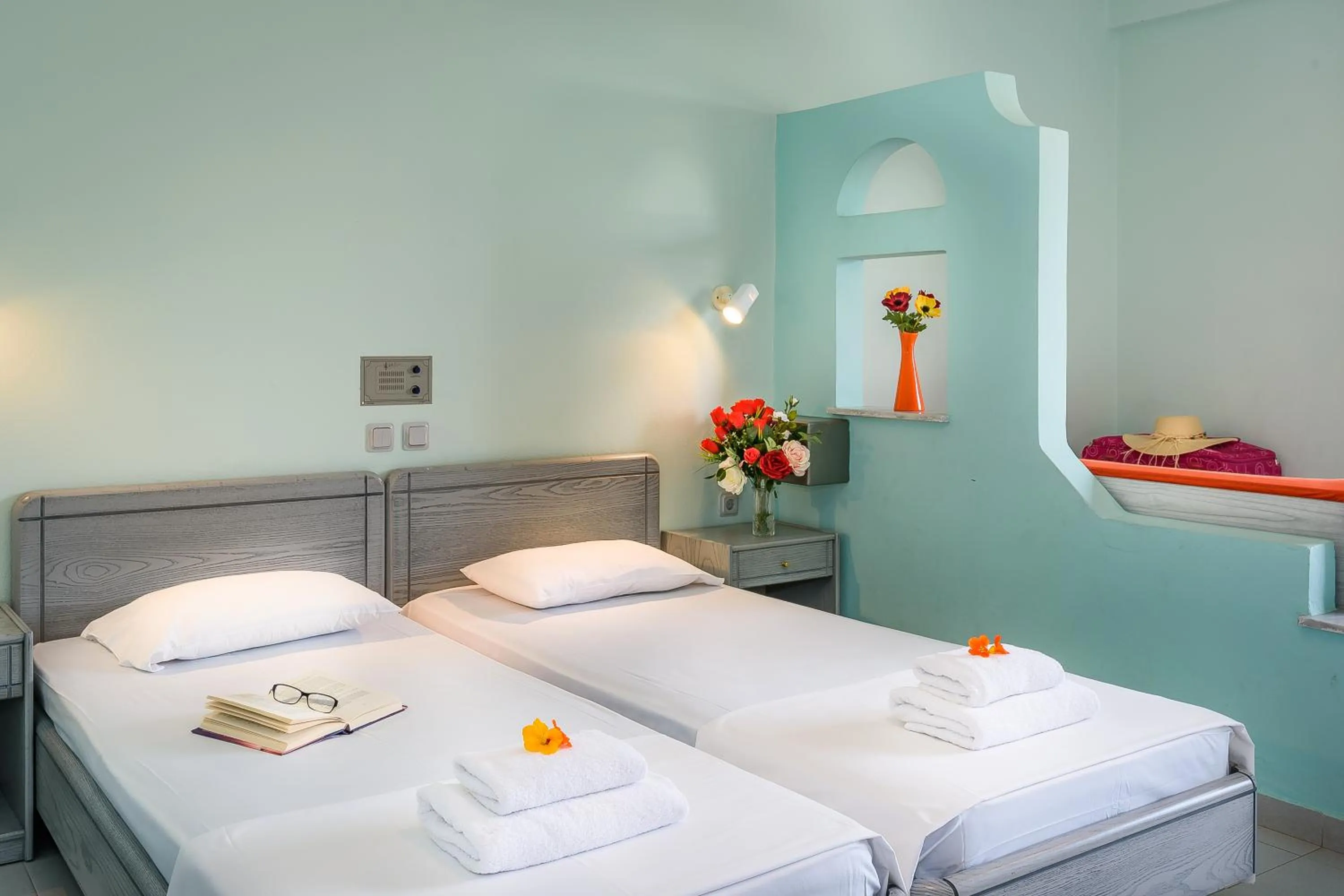 Bed in Louladakis Apartments